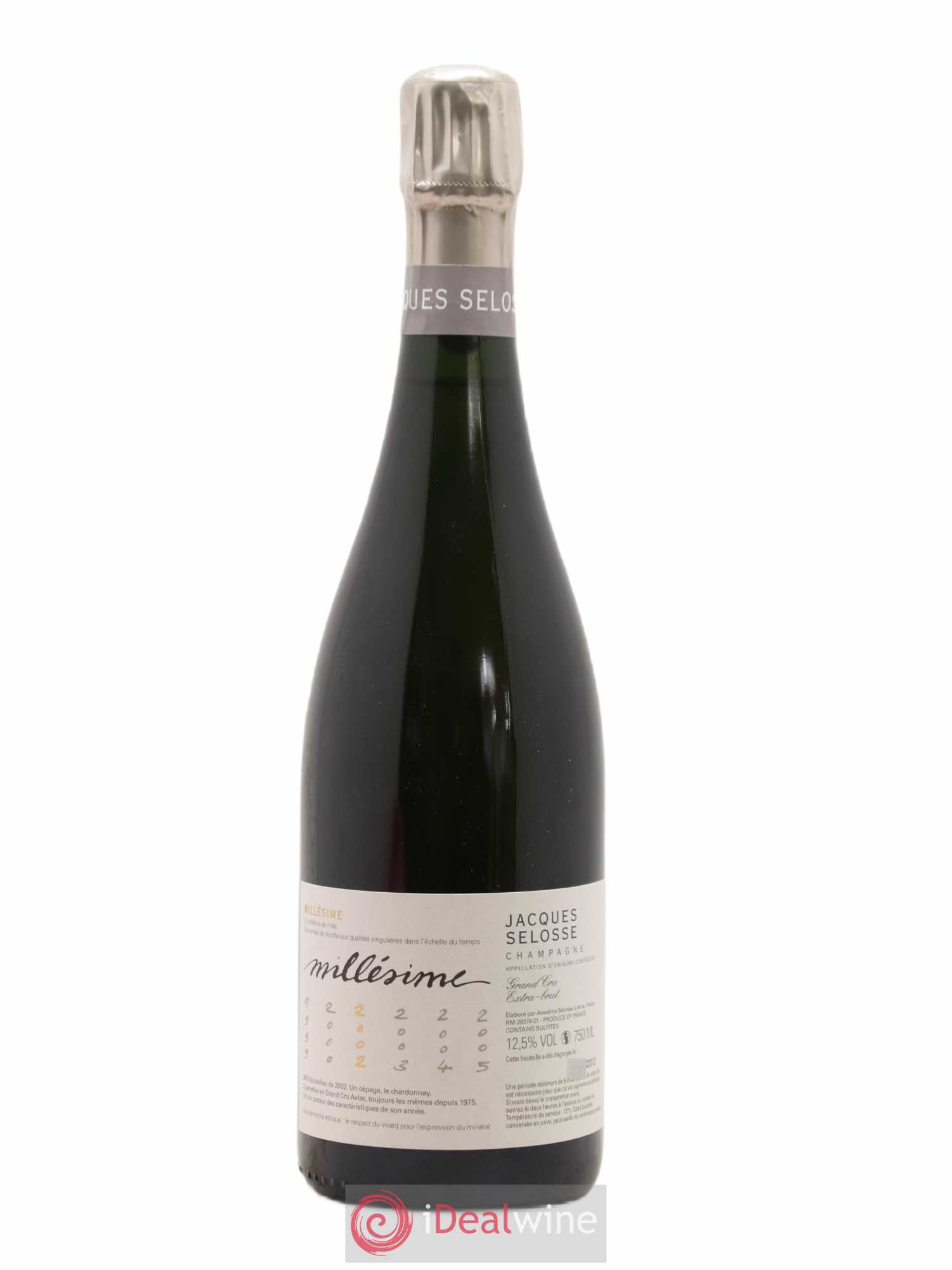 Blanc de Blancs Grand Cru Extra-Brut Jacques Selosse 2002 - Lot de 1 bouteille - 0