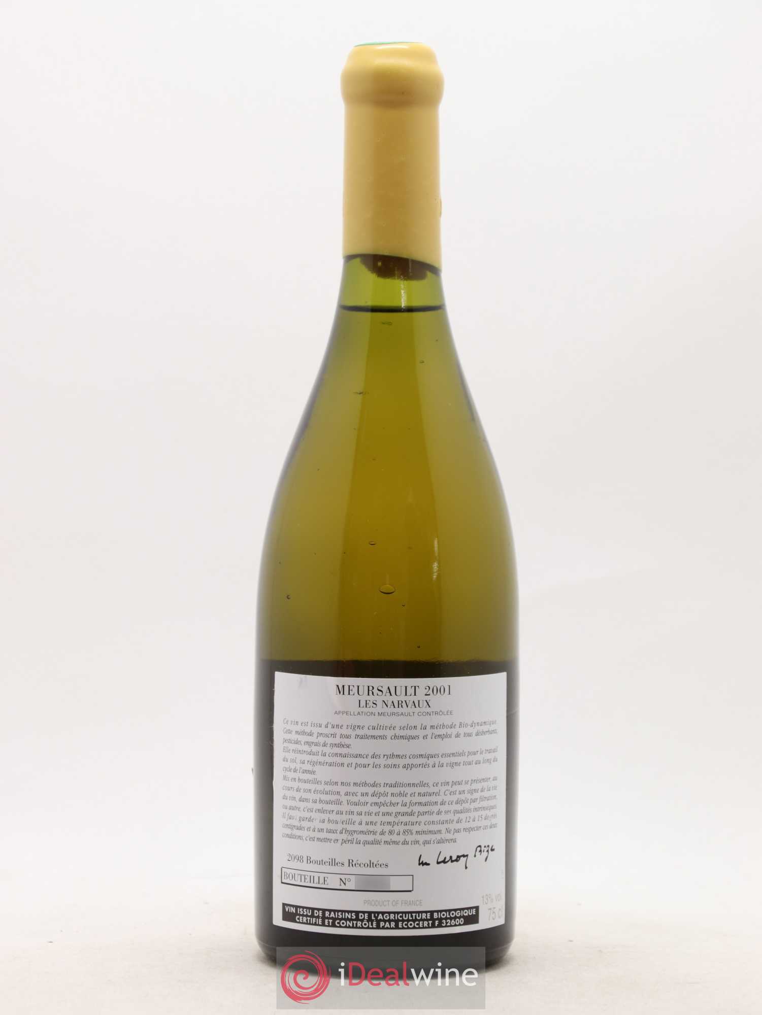 Meursault Les Narvaux d'Auvenay (Domaine) 2001 - Lot de 1 bouteille - 1
