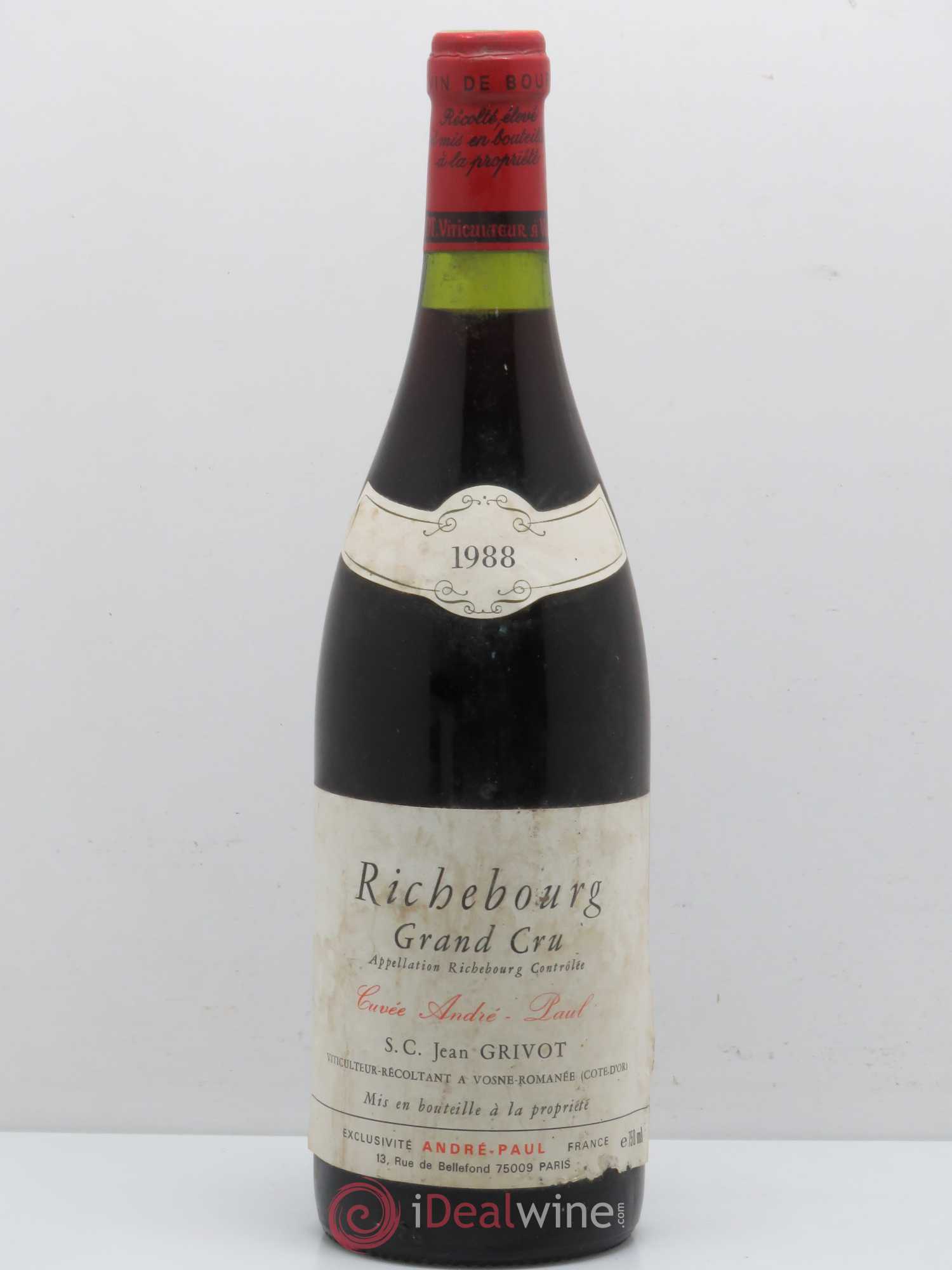 Richebourg Grand Cru Jean Grivot Cuvee Andre Paul 1988 - Lot de 1 bouteille - 0