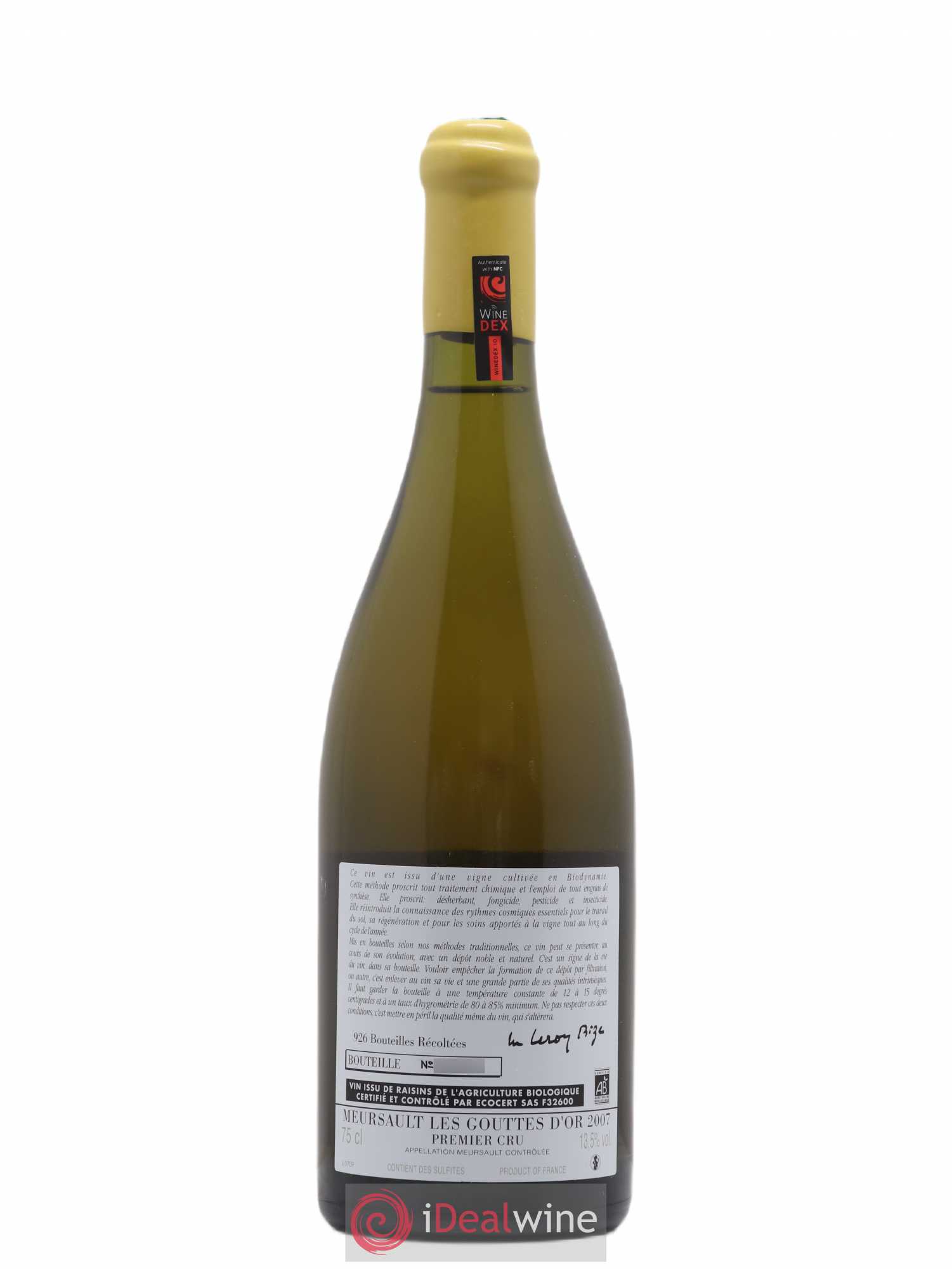 Meursault 1er Cru Les Gouttes d'Or d'Auvenay (Domaine) 2007 - Lot de 1 bouteille - 1