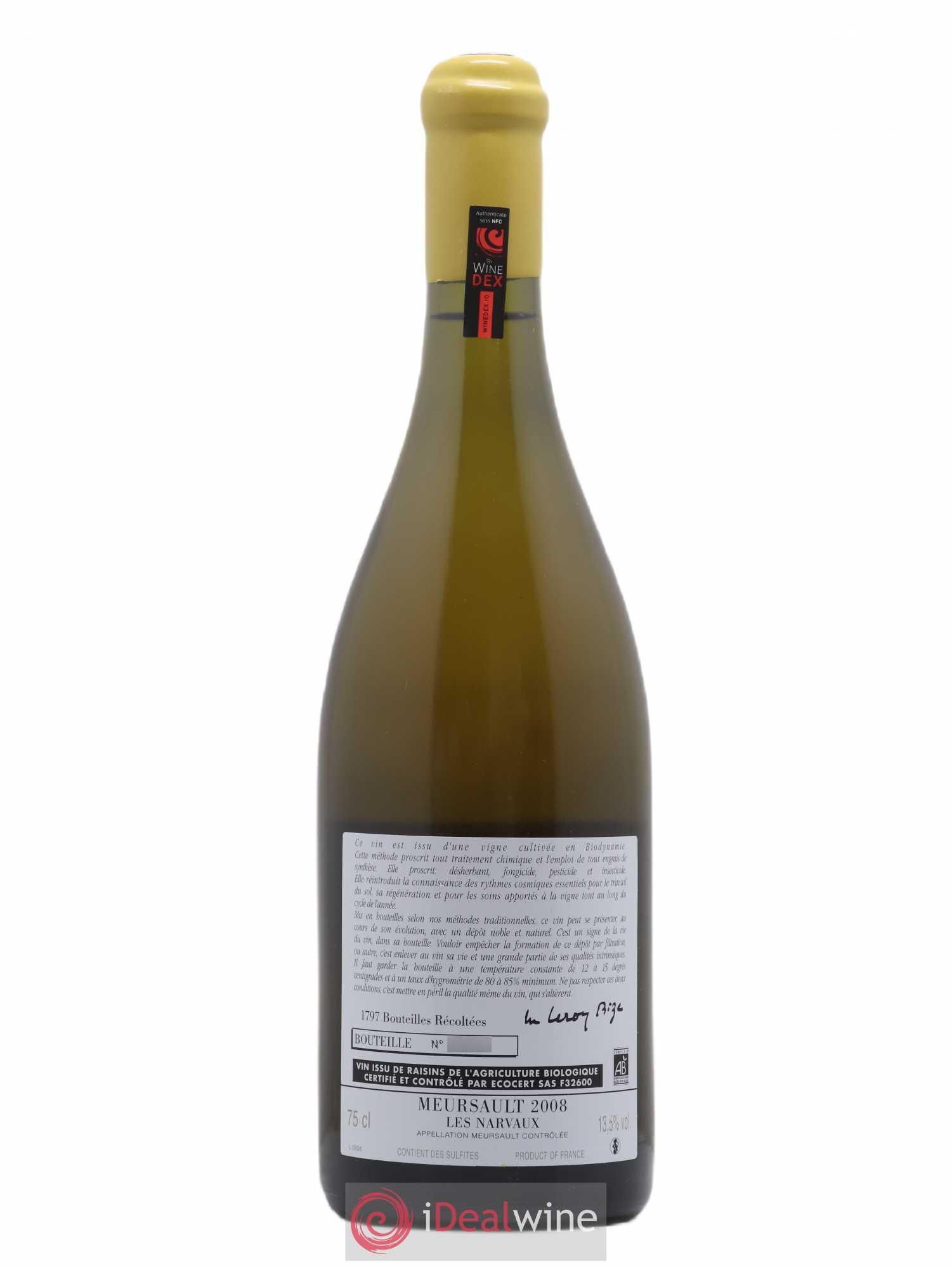 Meursault Les Narvaux d'Auvenay (Domaine) 2008 - Lot de 1 bouteille - 1