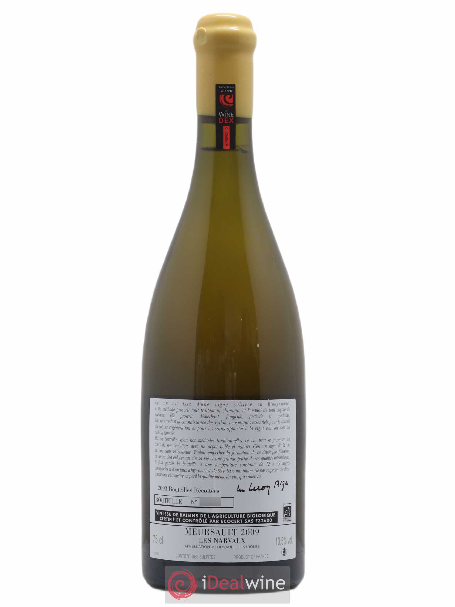 Meursault Les Narvaux d'Auvenay (Domaine) 2009 - Lot de 1 bouteille - 1