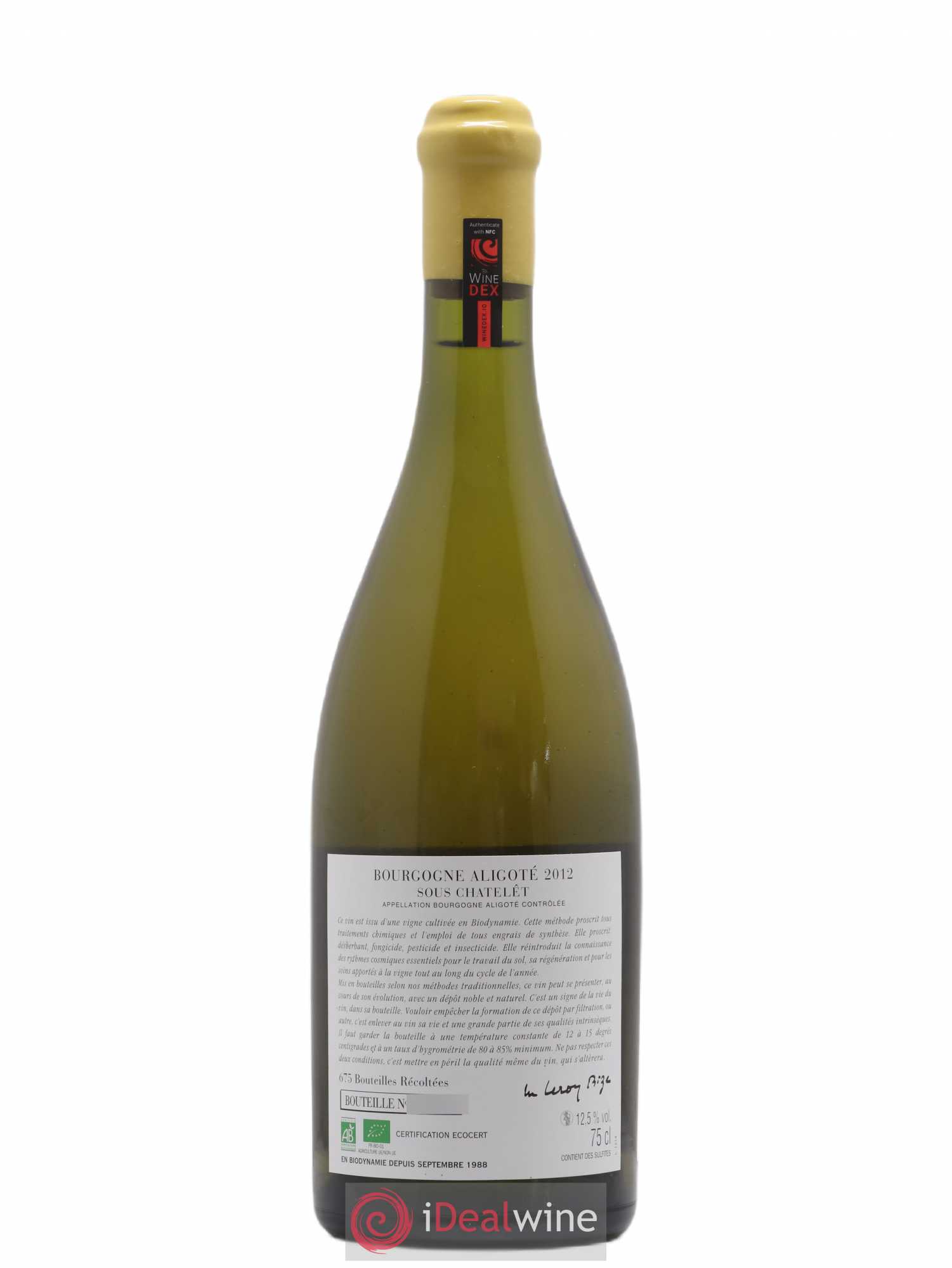 Bourgogne Aligoté Sous Chatelet d'Auvenay (Domaine) 2012 - Lot de 1 bouteille - 1