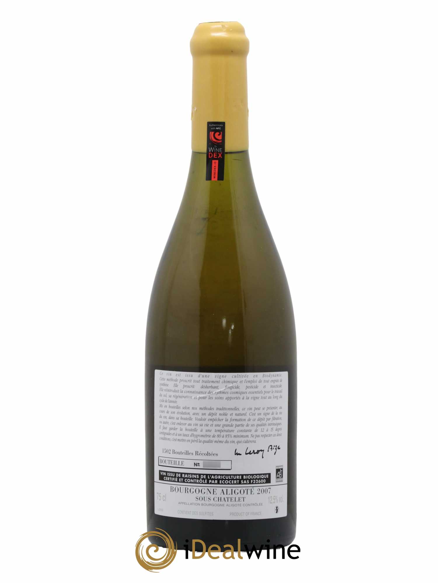 Bourgogne Aligoté Sous Chatelet d'Auvenay (Domaine) 2007 - Lot de 1 bouteille - 1