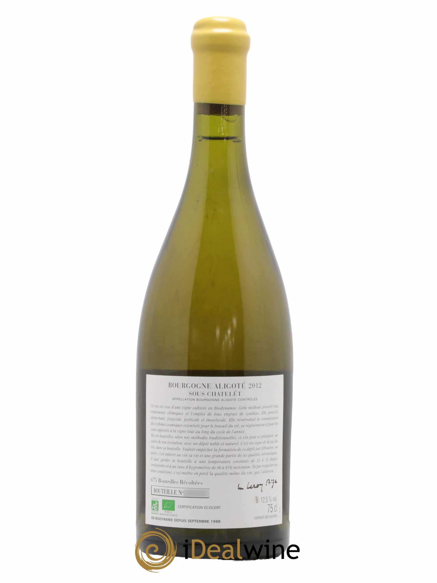 Bourgogne Aligoté Sous Chatelet d'Auvenay (Domaine) 2012 - Lot de 1 bouteille - 1
