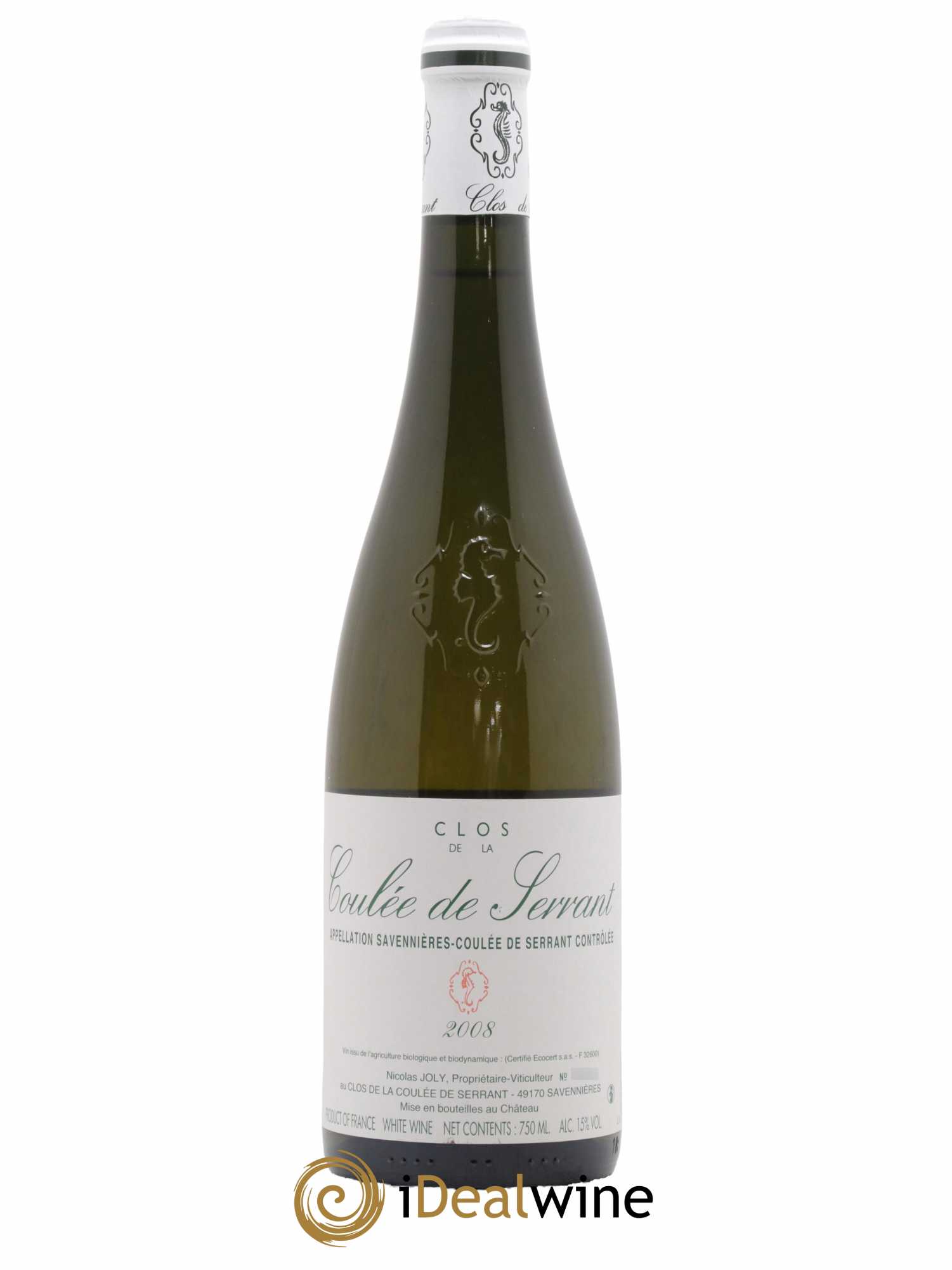 Savennières Clos de la Coulée de Serrant Vignobles de la Coulée de Serrant - Nicolas Joly 2008 - Lot de 1 bouteille - 0