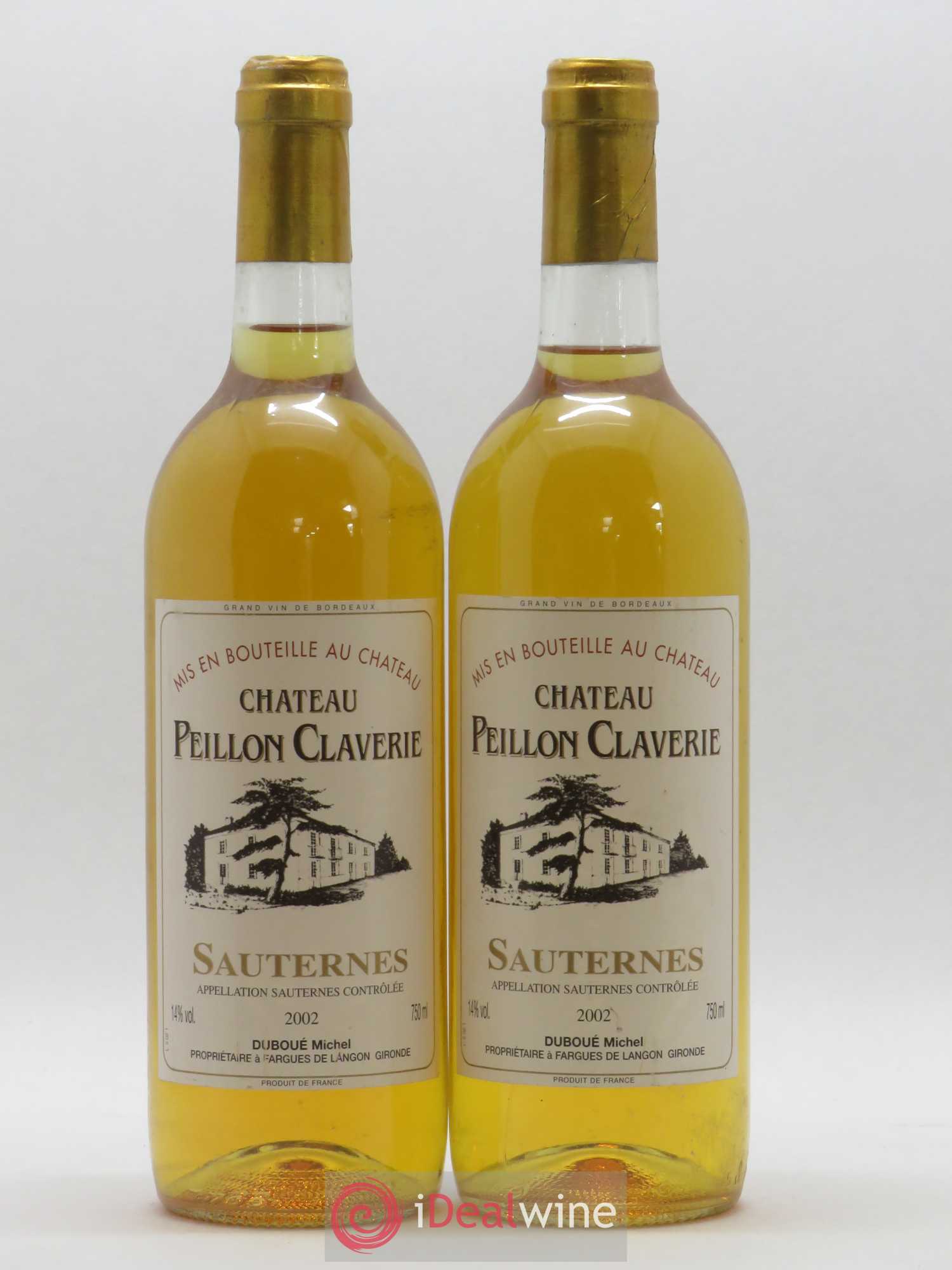Sauternes Château Peillon Claverie 2002 - Lot de 5 bouteilles - 2