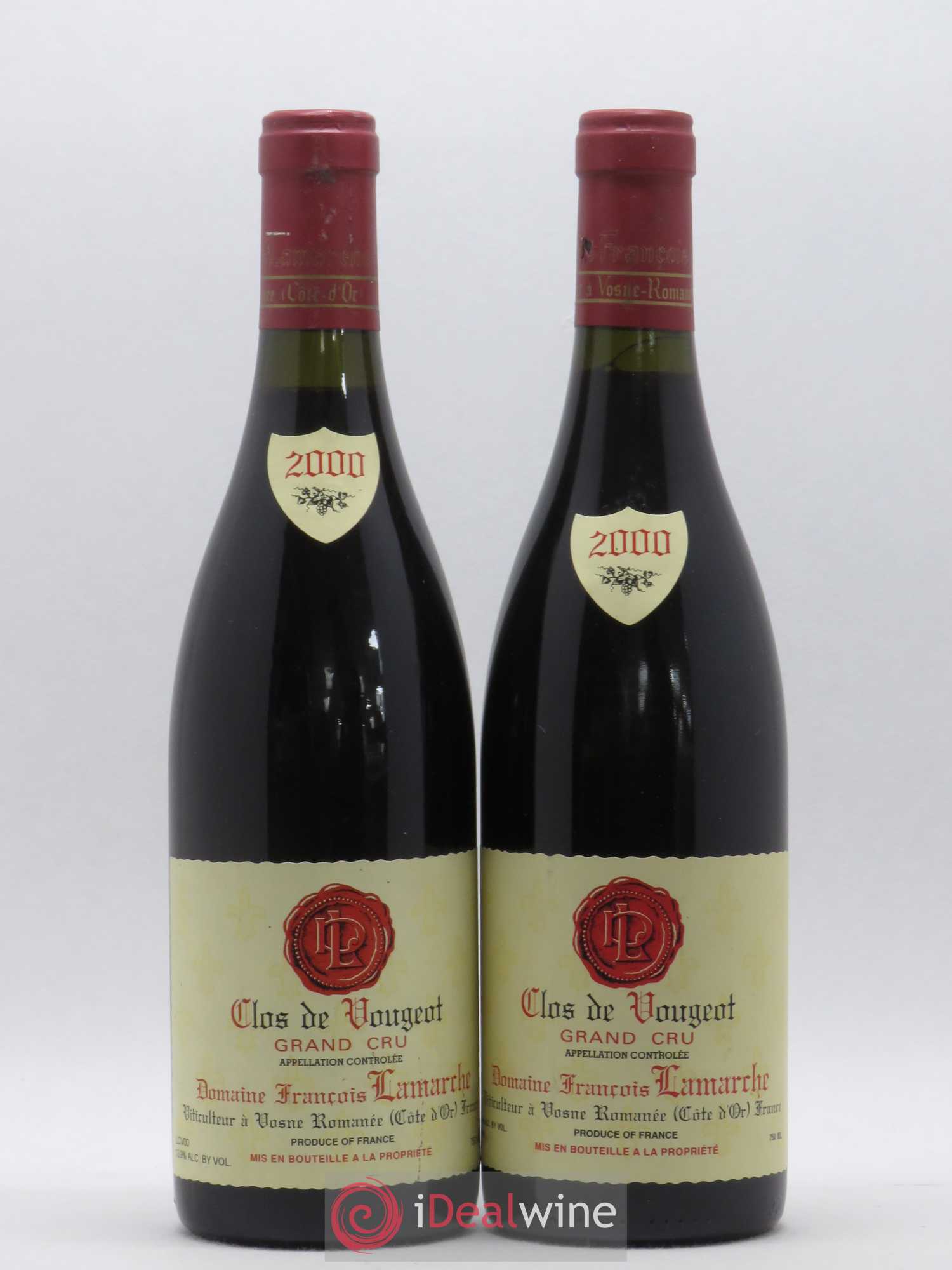 Clos de Vougeot Grand Cru Lamarche (Domaine) 2000 - Lot de 2 bouteilles - 0
