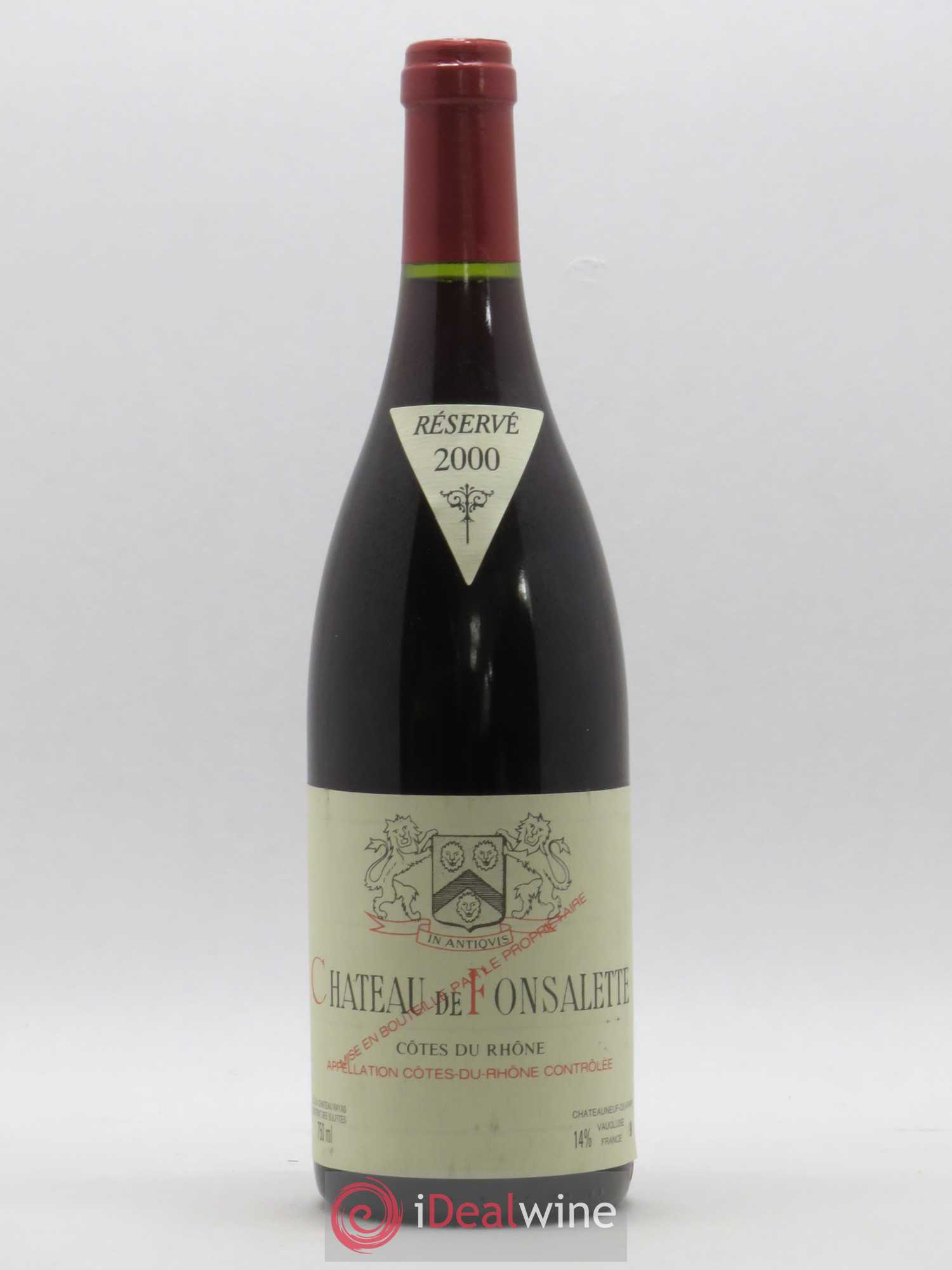 Côtes-du-Rhône Château de Fonsalette Emmanuel Reynaud 2000 - Lot de 1 bouteille - 0
