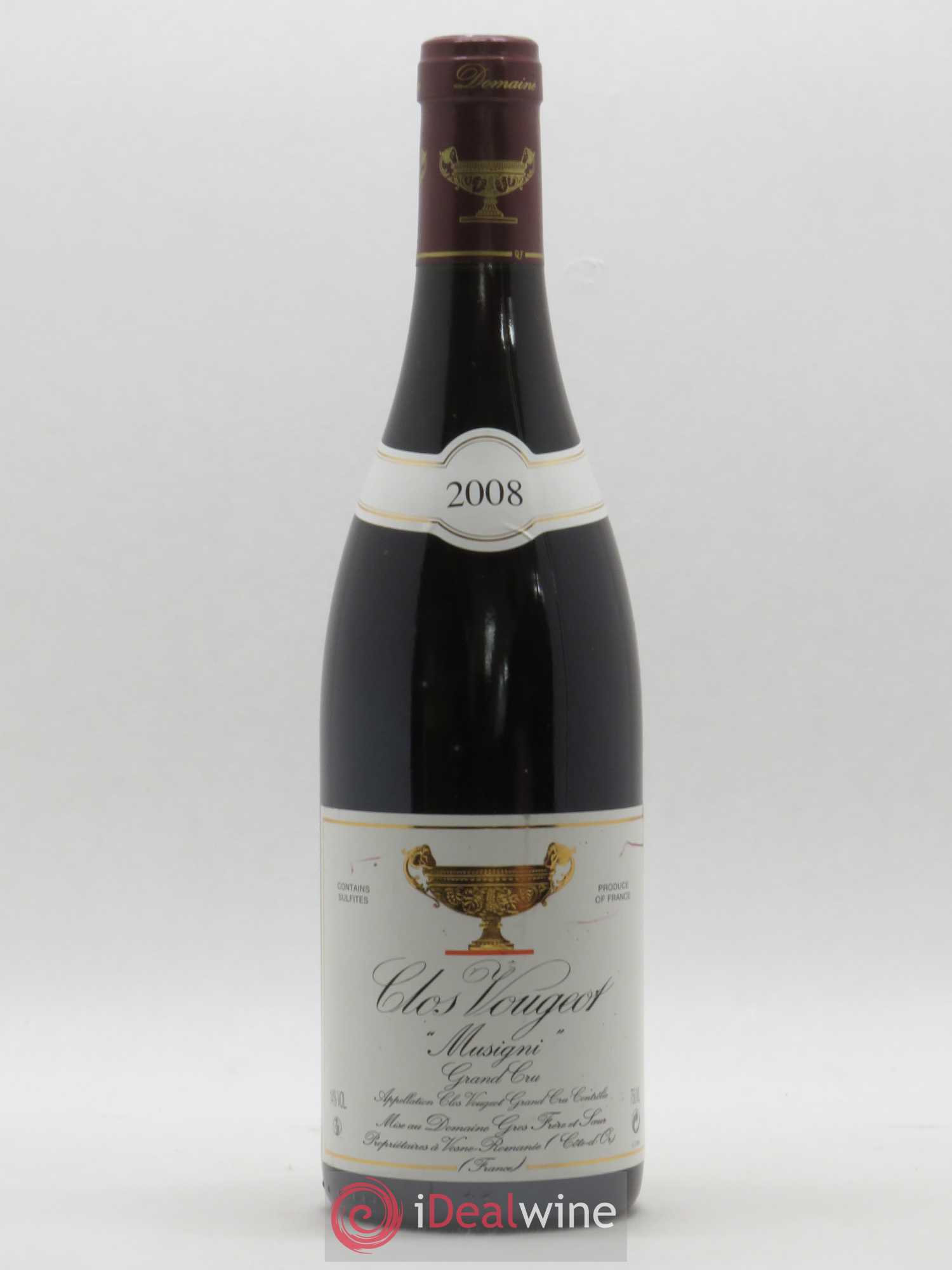 Clos de Vougeot Grand Cru Musigni Gros Frère & Soeur 2008 - Lot de 1 bouteille - 0