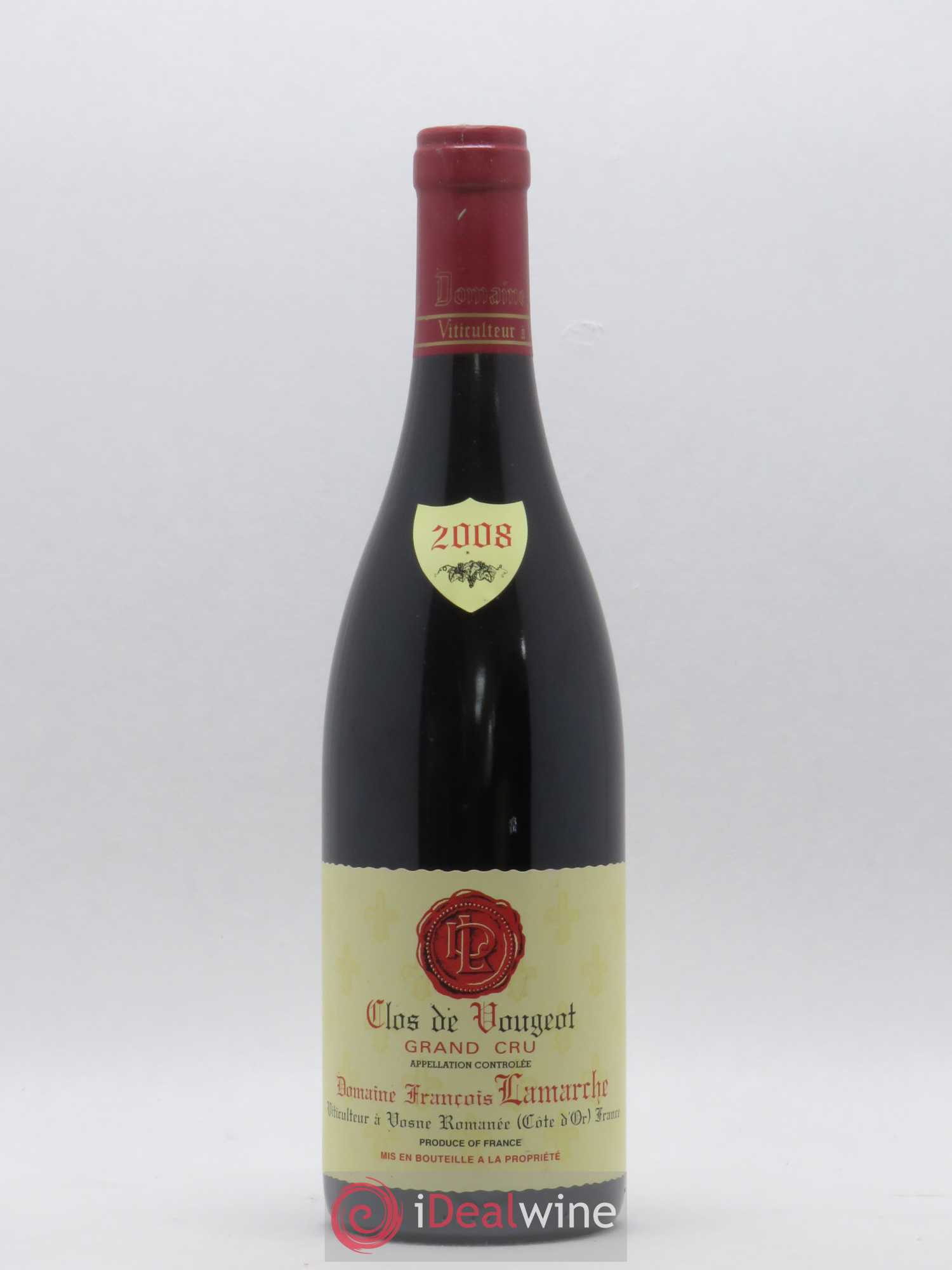 Clos de Vougeot Grand Cru Lamarche (Domaine) 2008 - Lot de 1 bouteille - 0