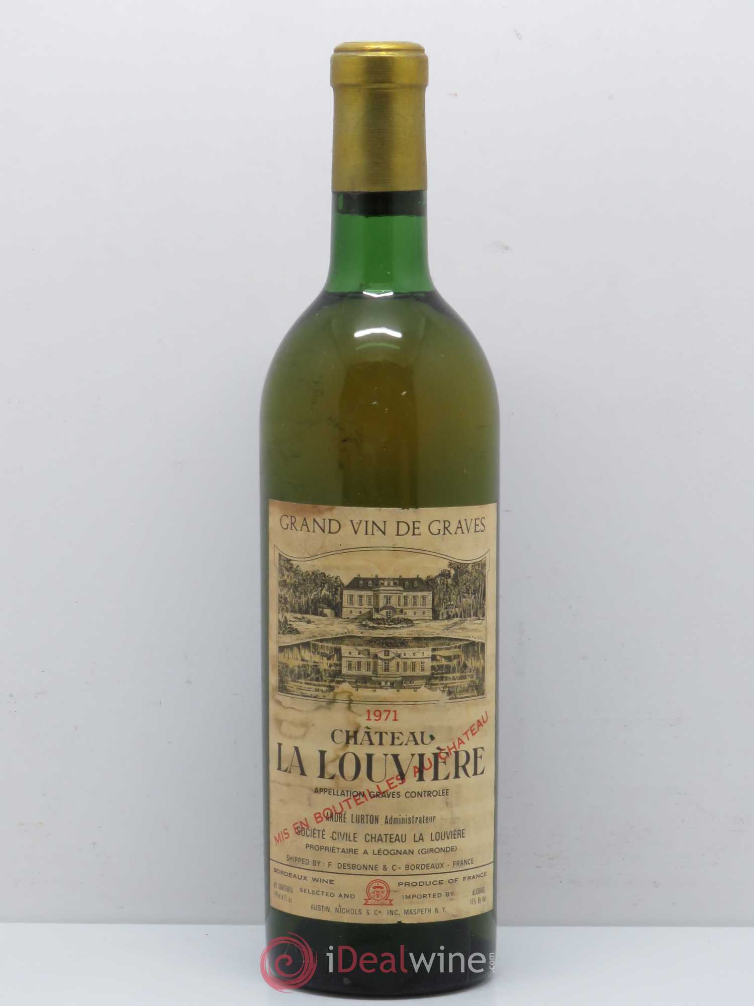 Château la Louvière 1971 - Lot de 1 bouteille - 0