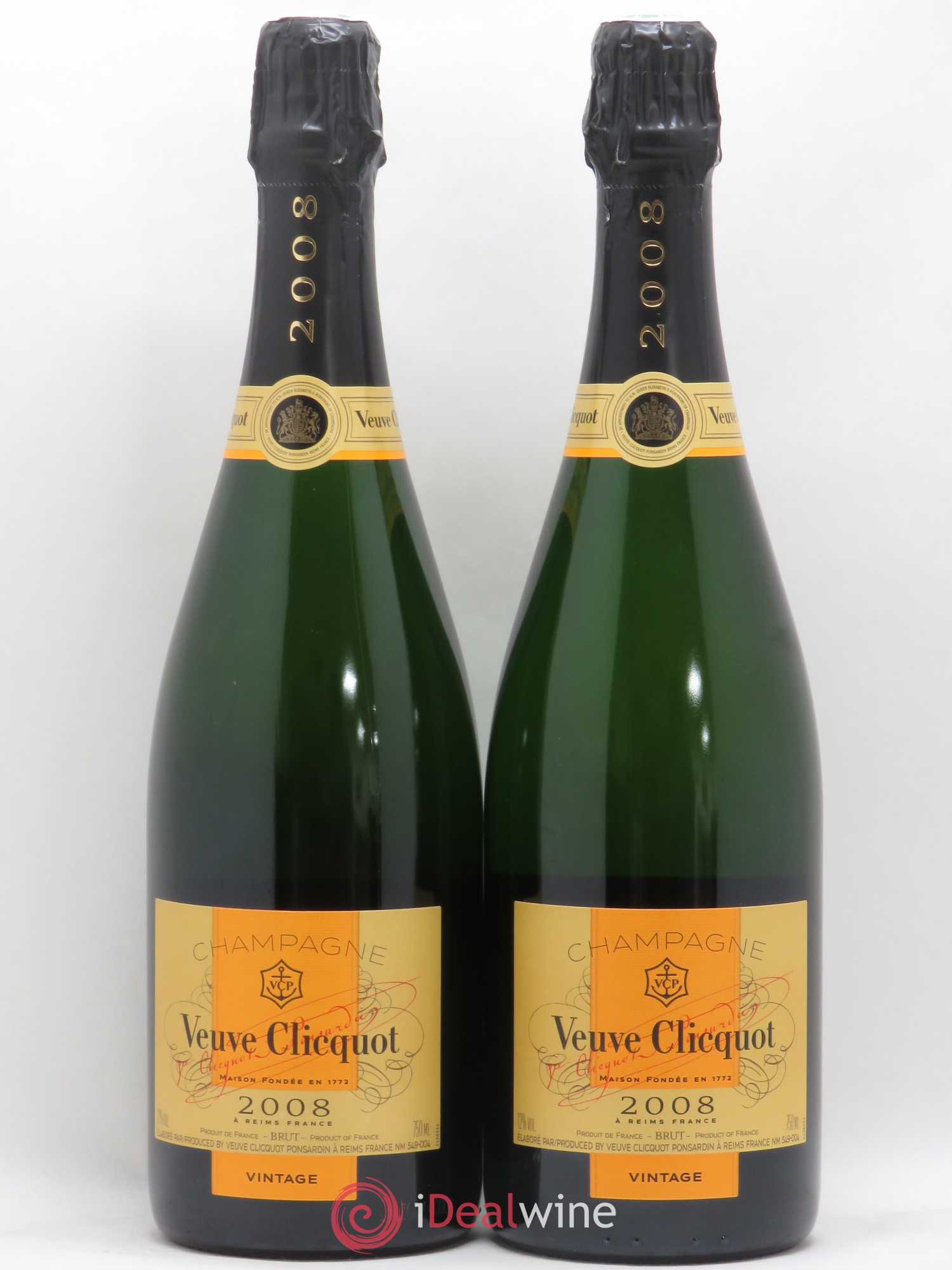 Brut Millésimé Veuve Clicquot 2008 - Lot de 2 bouteilles - 0