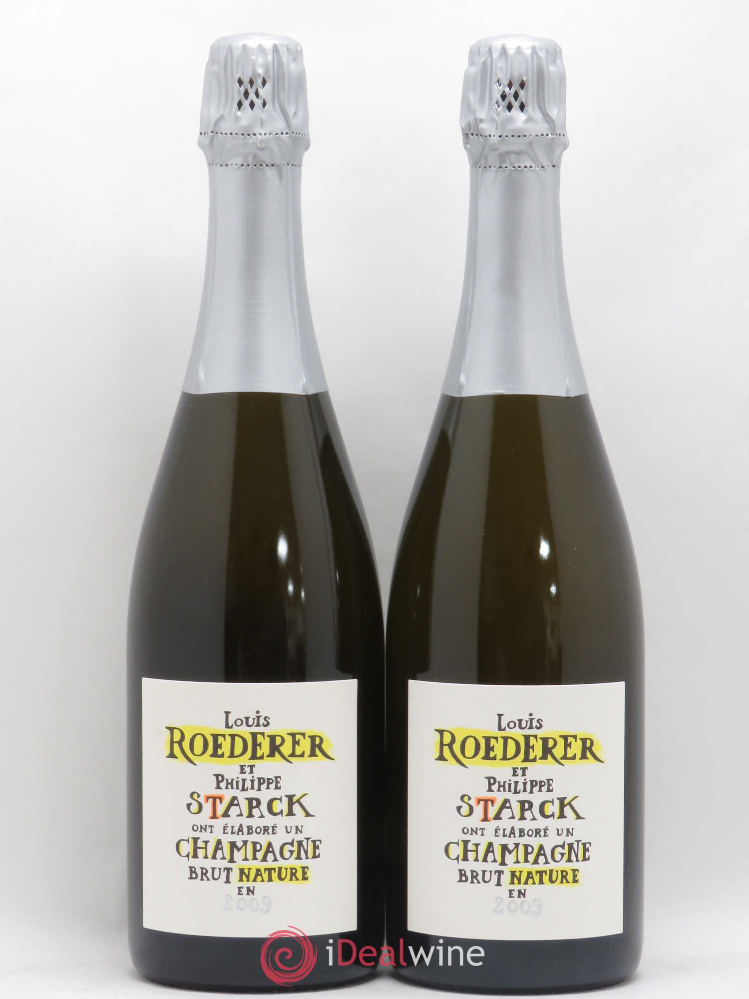 Edition limitée Starck Brut Nature Louis Roederer 2009 - Lot de 2 bouteilles - 0