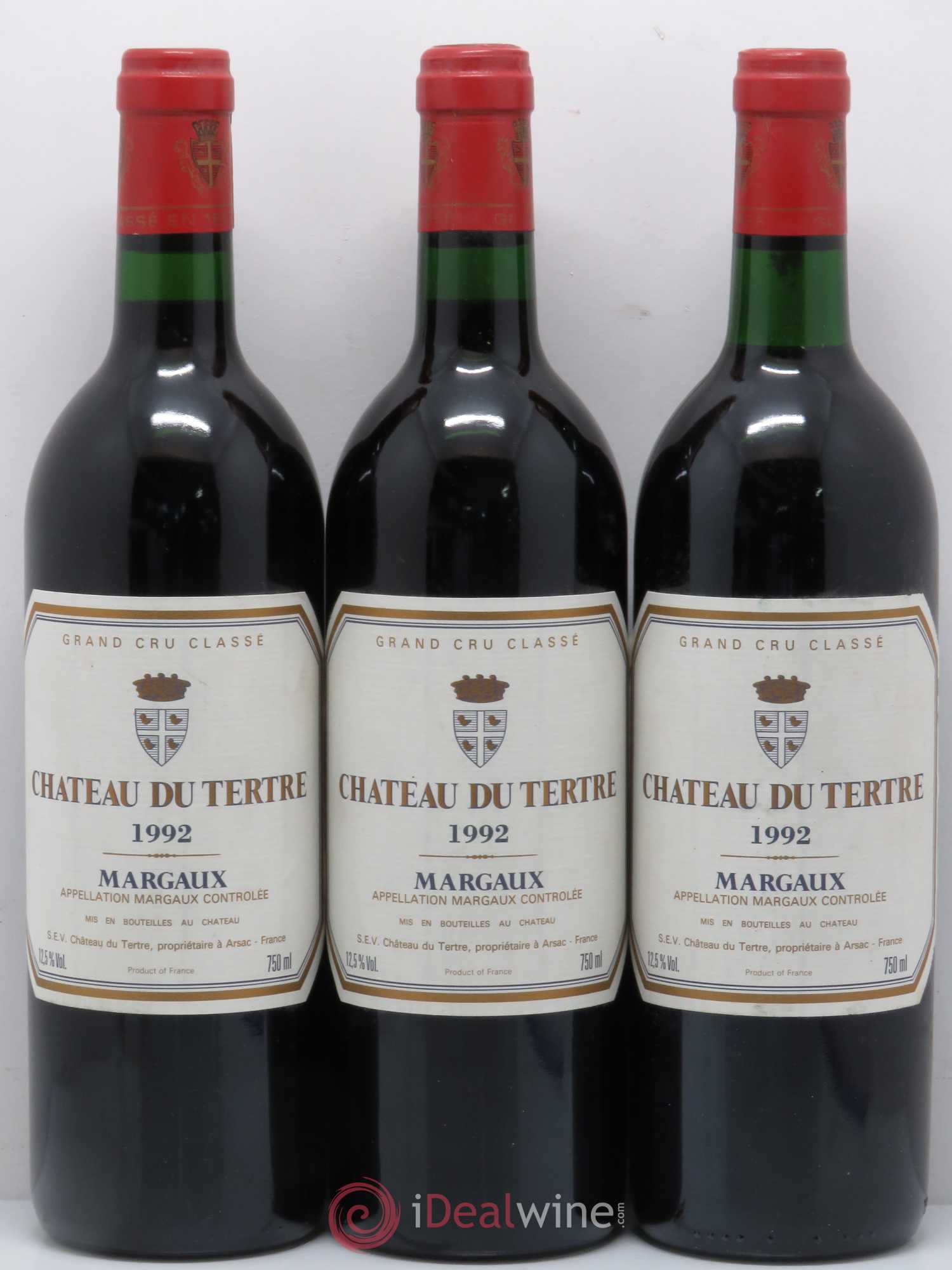 Château du Tertre 5ème Grand Cru Classé 1992 - Lot de 3 bouteilles - 0