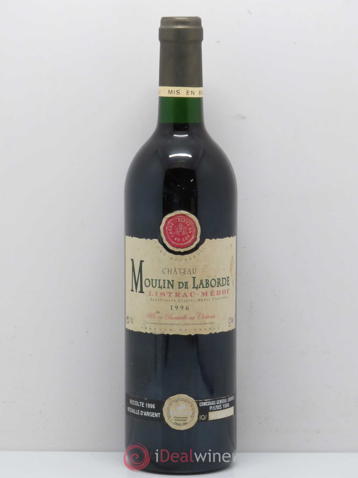 Château Moulin de Laborde Cru Bourgeois 1996 - Lot de 1 bouteille - 0