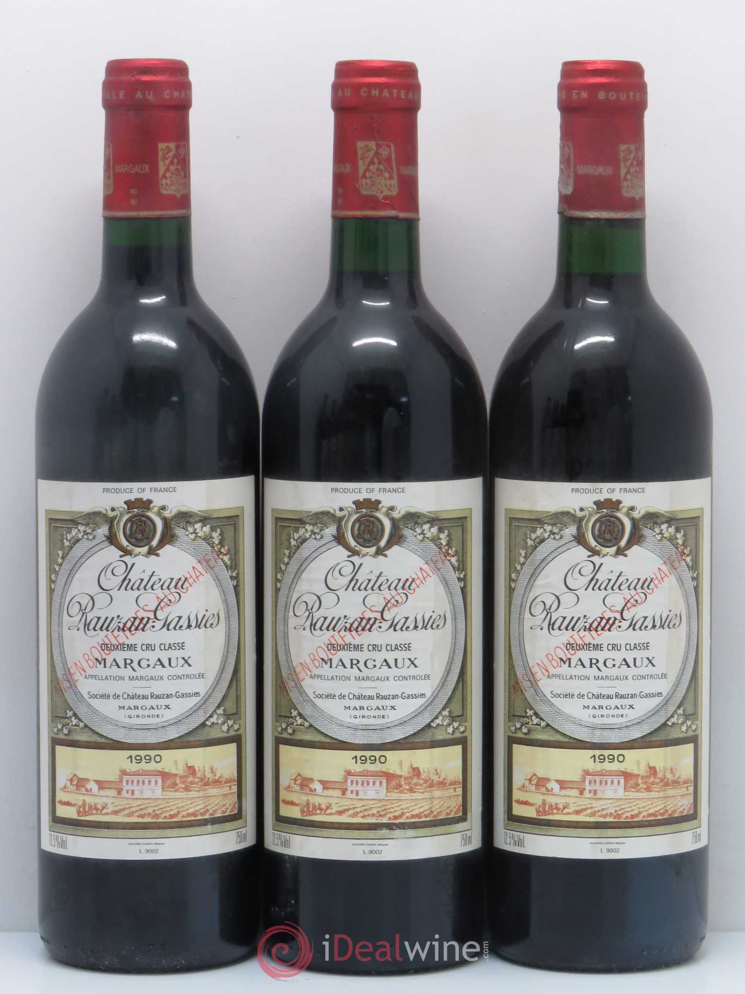 Château Rauzan-Gassies 2ème Grand Cru Classé 1990 - Lot de 6 bouteilles - 1