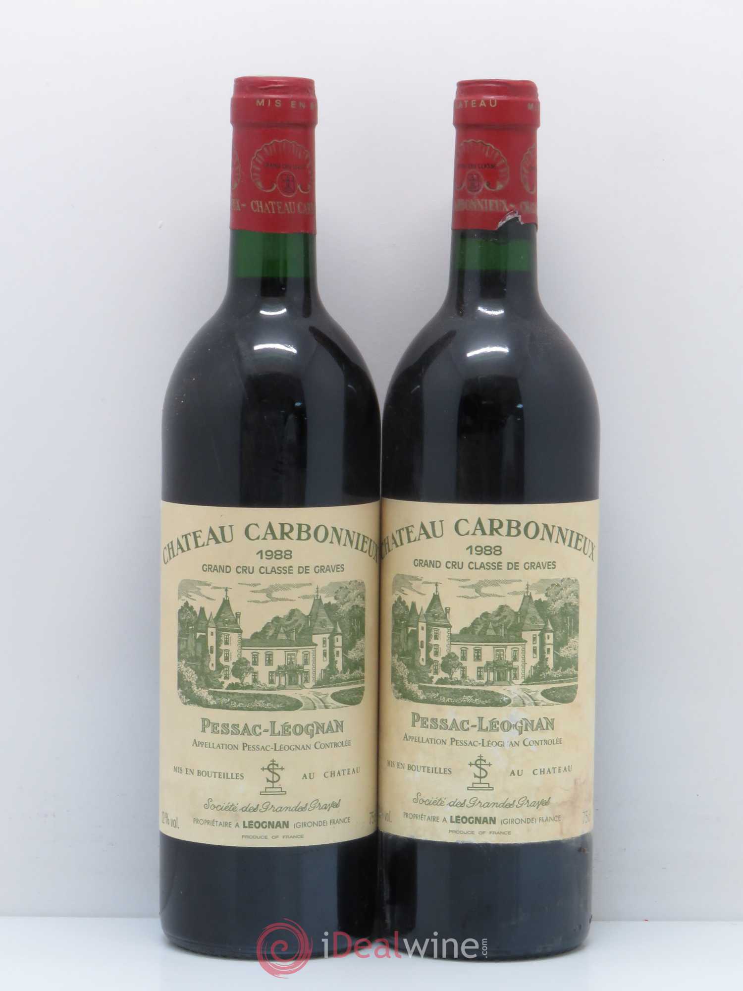 Château Carbonnieux Cru Classé de Graves 1988 - Lot de 2 bouteilles - 0