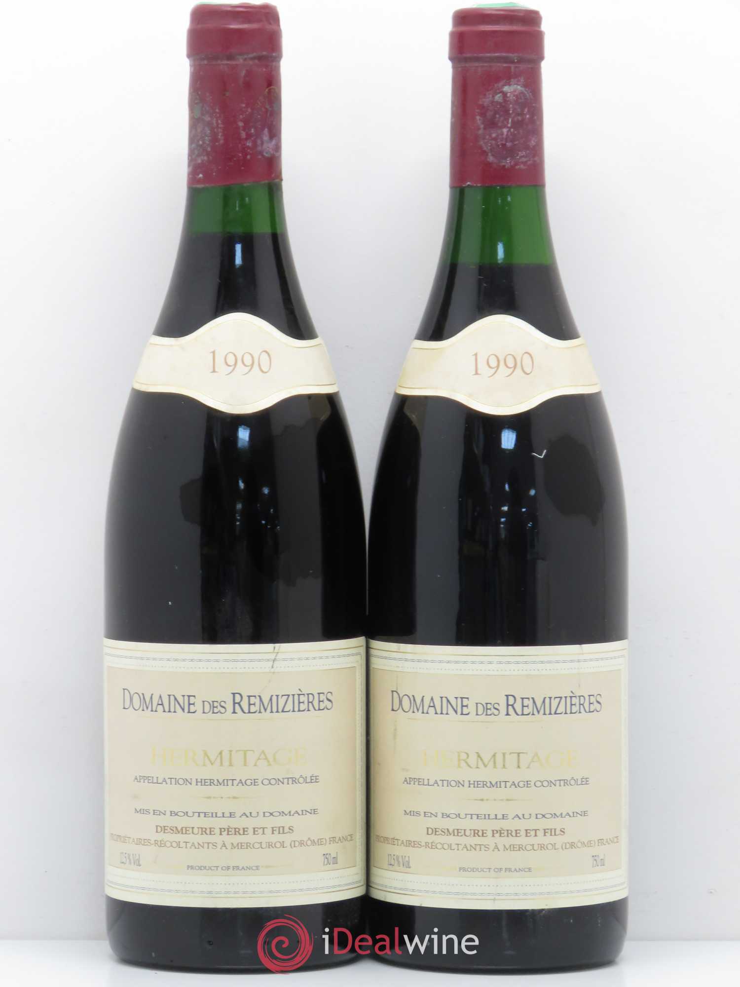 Hermitage Domaine des Remizières 1990 - Lot de 2 bouteilles - 0