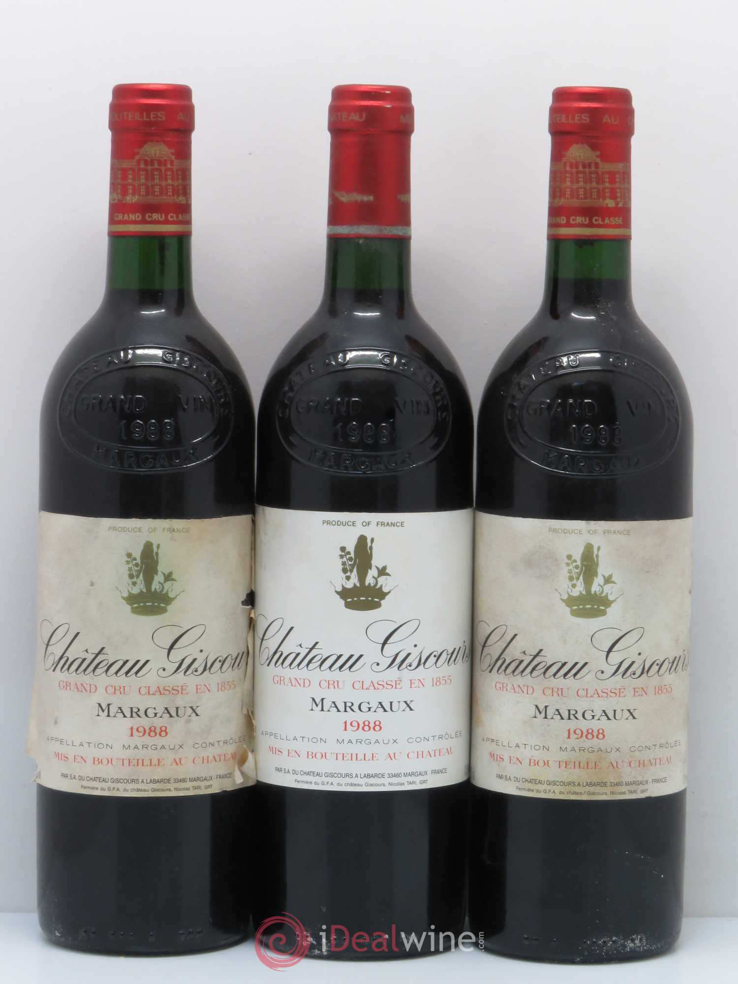 Château Giscours 3ème Grand Cru Classé 1988 - Lot de 3 bouteilles - 0