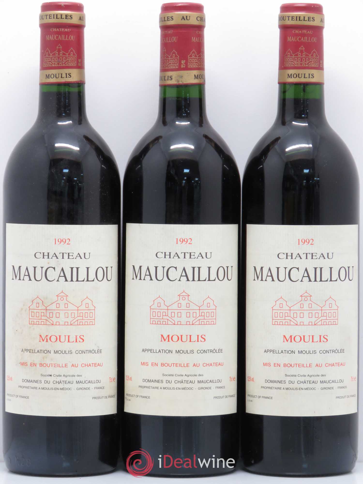 Château Maucaillou 1992 - Lot de 3 bouteilles - 0