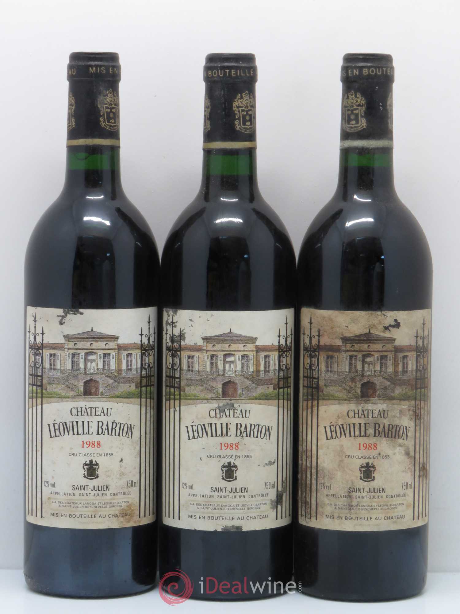 Château Léoville Barton 2ème Grand Cru Classé 1988 - Lot de 3 bouteilles - 0
