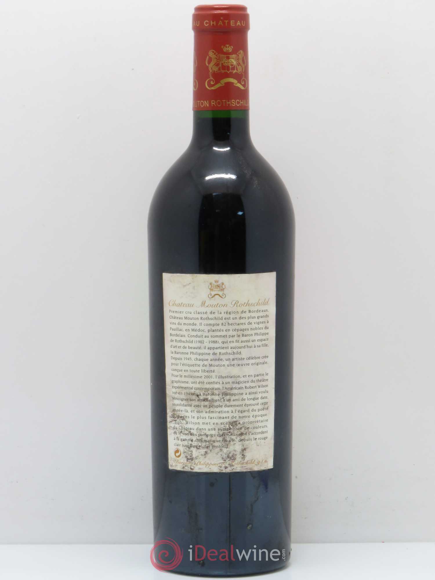 Château Mouton Rothschild 1er Grand Cru Classé 2001 - Lot de 1 bouteille - 1