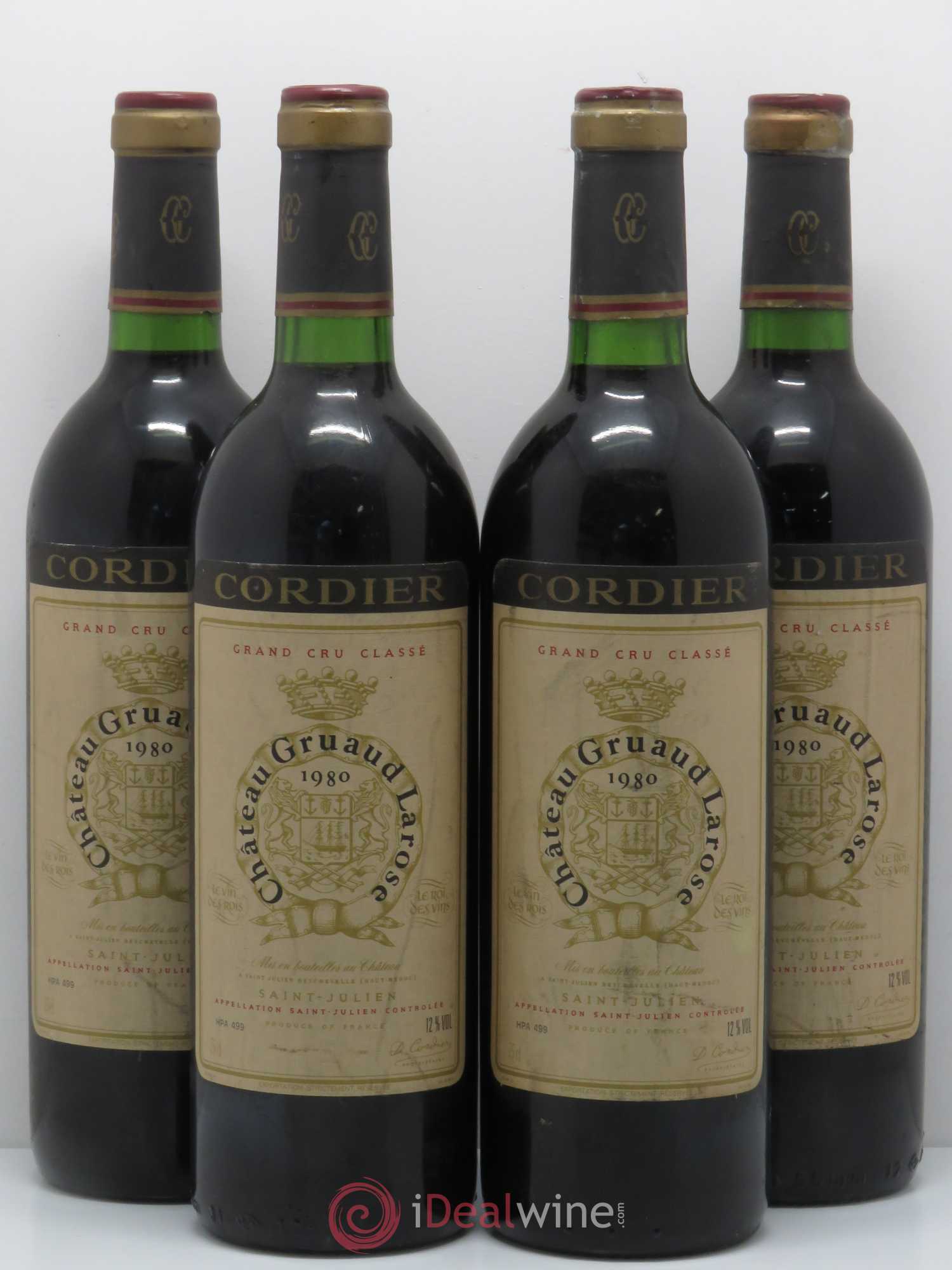 Château Gruaud Larose 2ème Grand Cru Classé 1980 - Lot de 4 bouteilles - 0