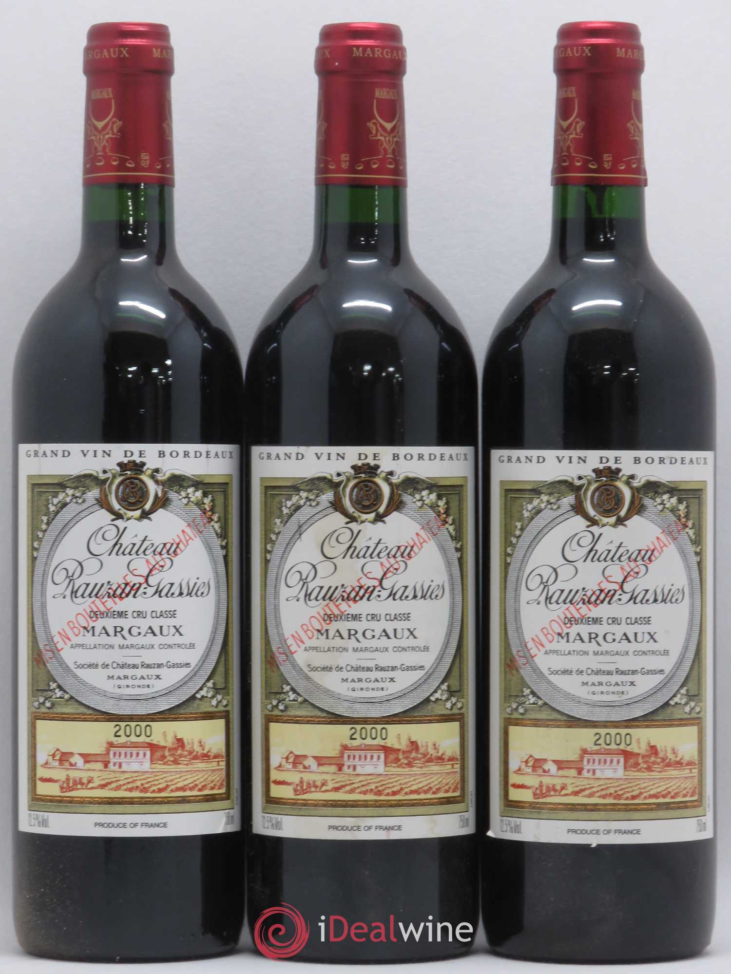 Château Rauzan-Gassies 2ème Grand Cru Classé 2000 - Lot de 6 bouteilles - 1