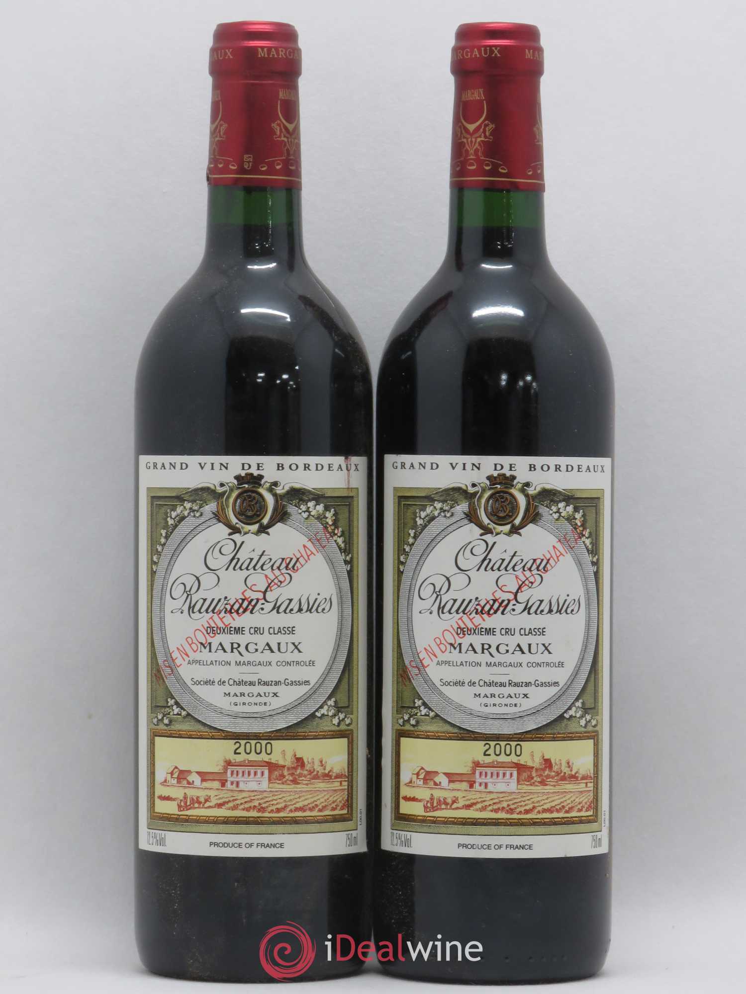 Château Rauzan-Gassies 2ème Grand Cru Classé 2000 - Lot de 2 bouteilles - 0