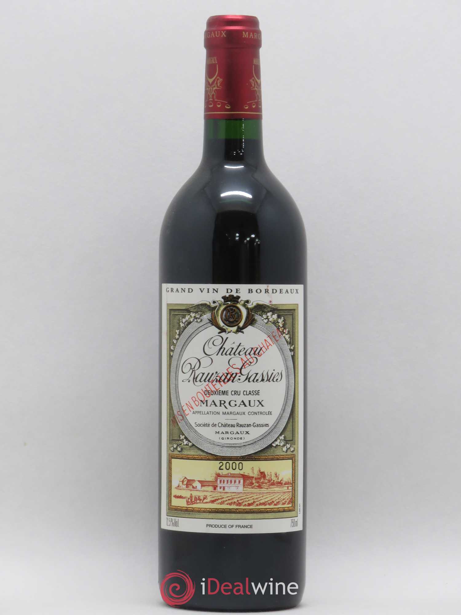 Château Rauzan-Gassies 2ème Grand Cru Classé 2000 - Lot de 1 bouteille - 0