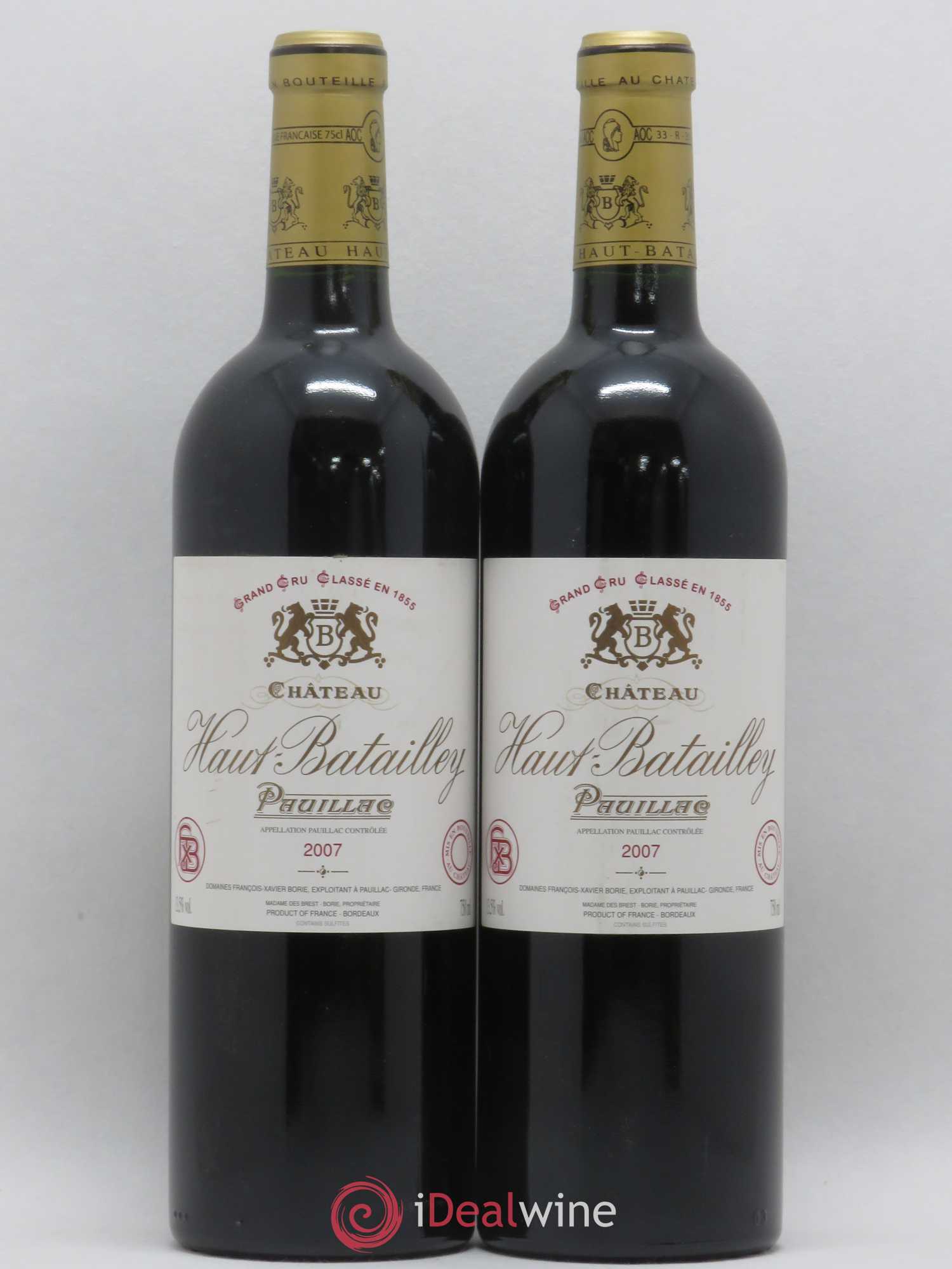 Château Haut Batailley 5ème Grand Cru Classé 2007 - Lot de 2 bouteilles - 0