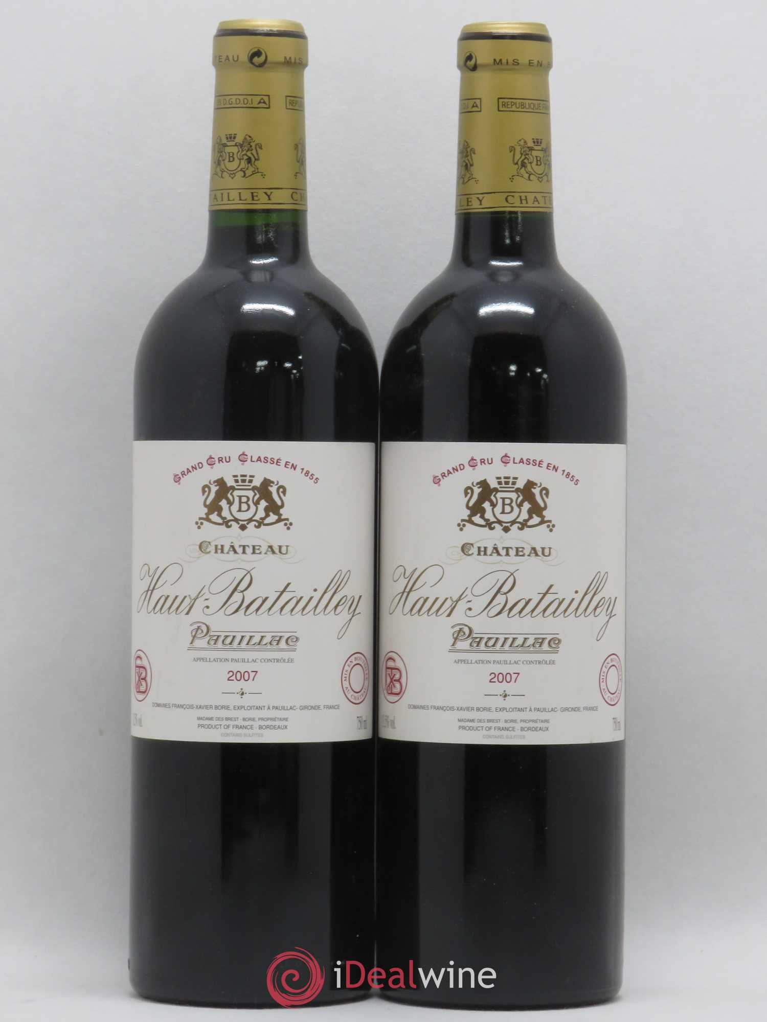 Château Haut Batailley 5ème Grand Cru Classé 2007 - Lot de 2 bouteilles - 0