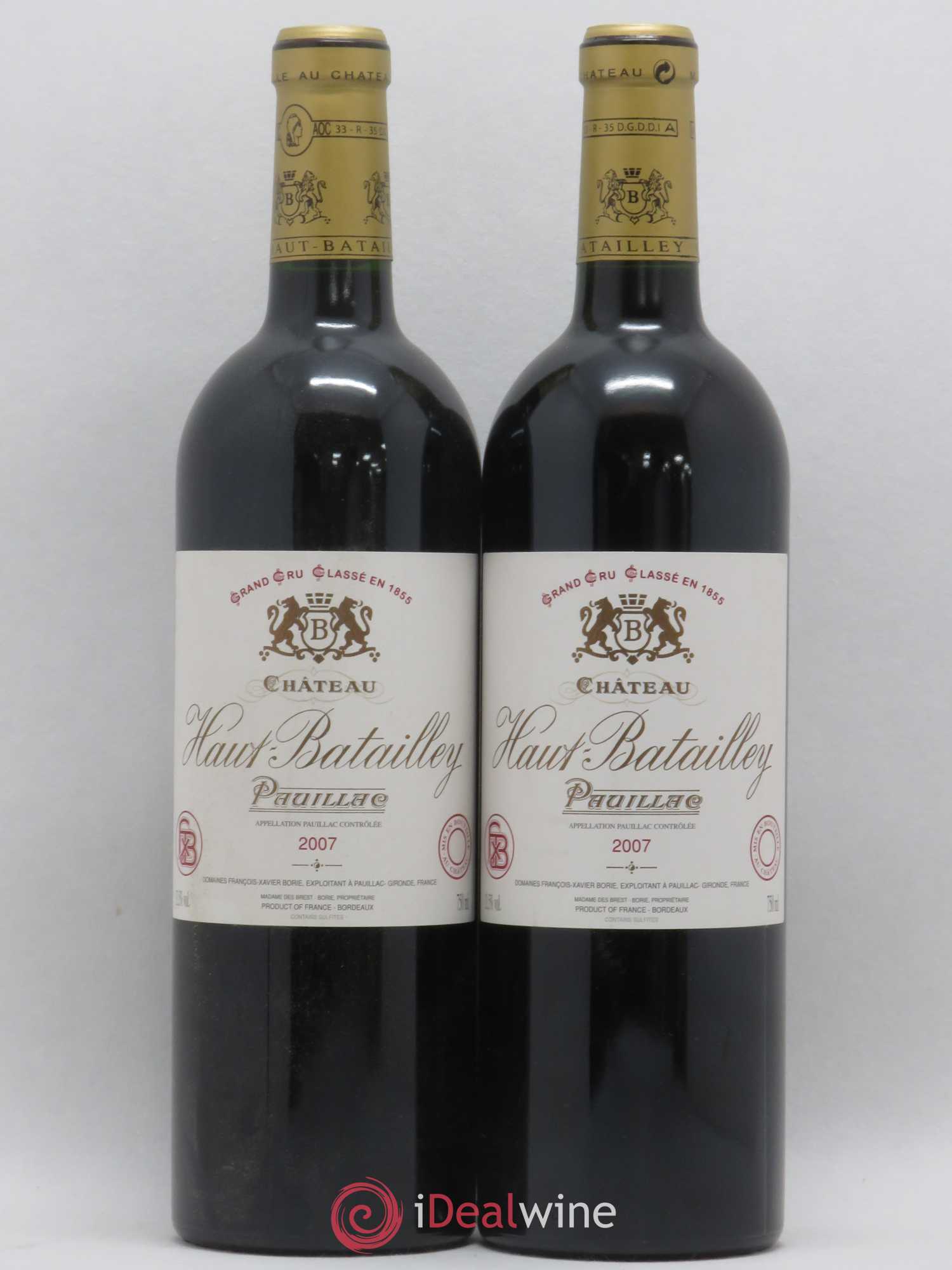 Château Haut Batailley 5ème Grand Cru Classé 2007 - Lot de 2 bouteilles - 0