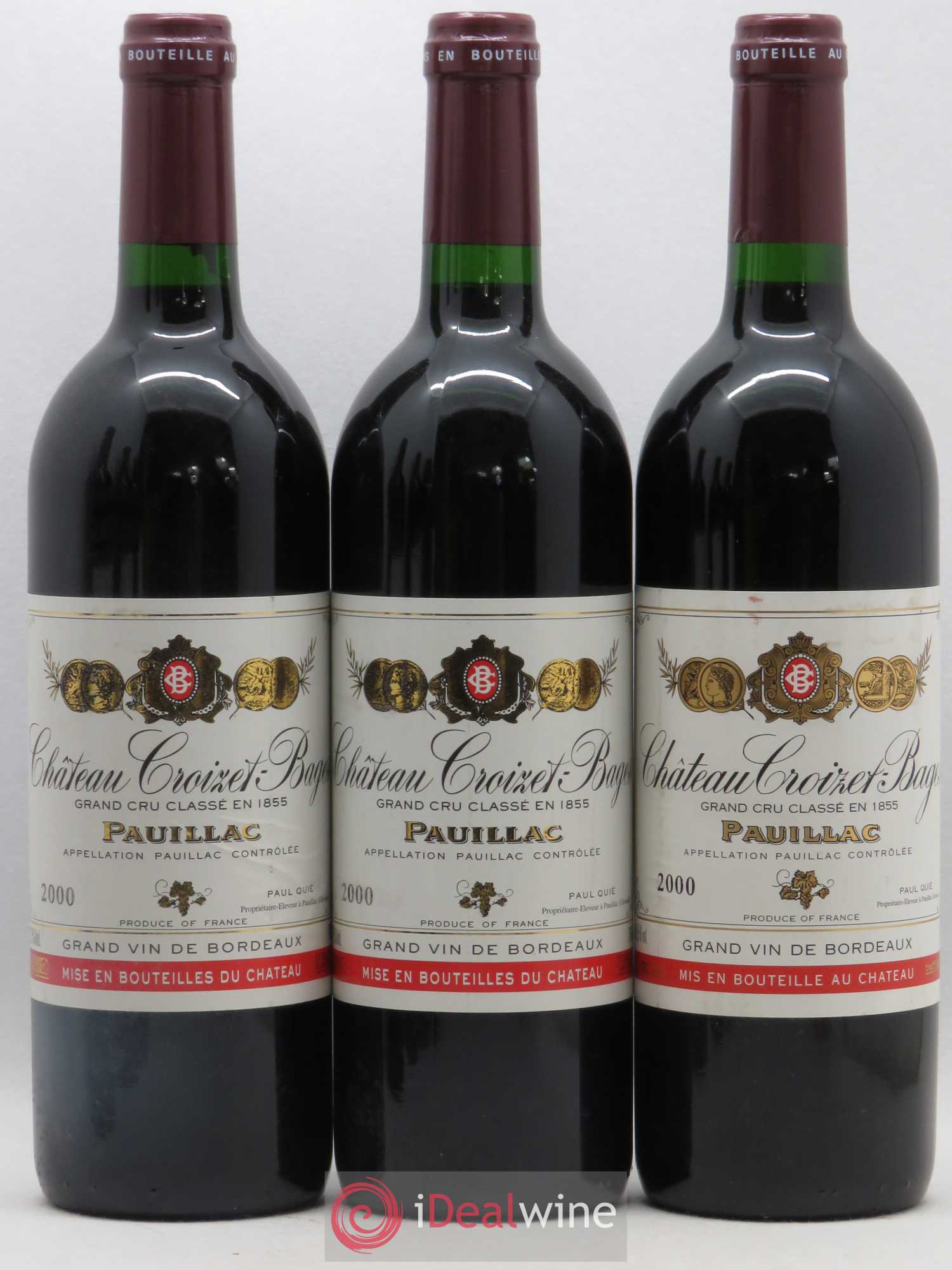 Château Croizet Bages 5ème Grand Cru Classé 2000 - Lot de 6 bouteilles - 1