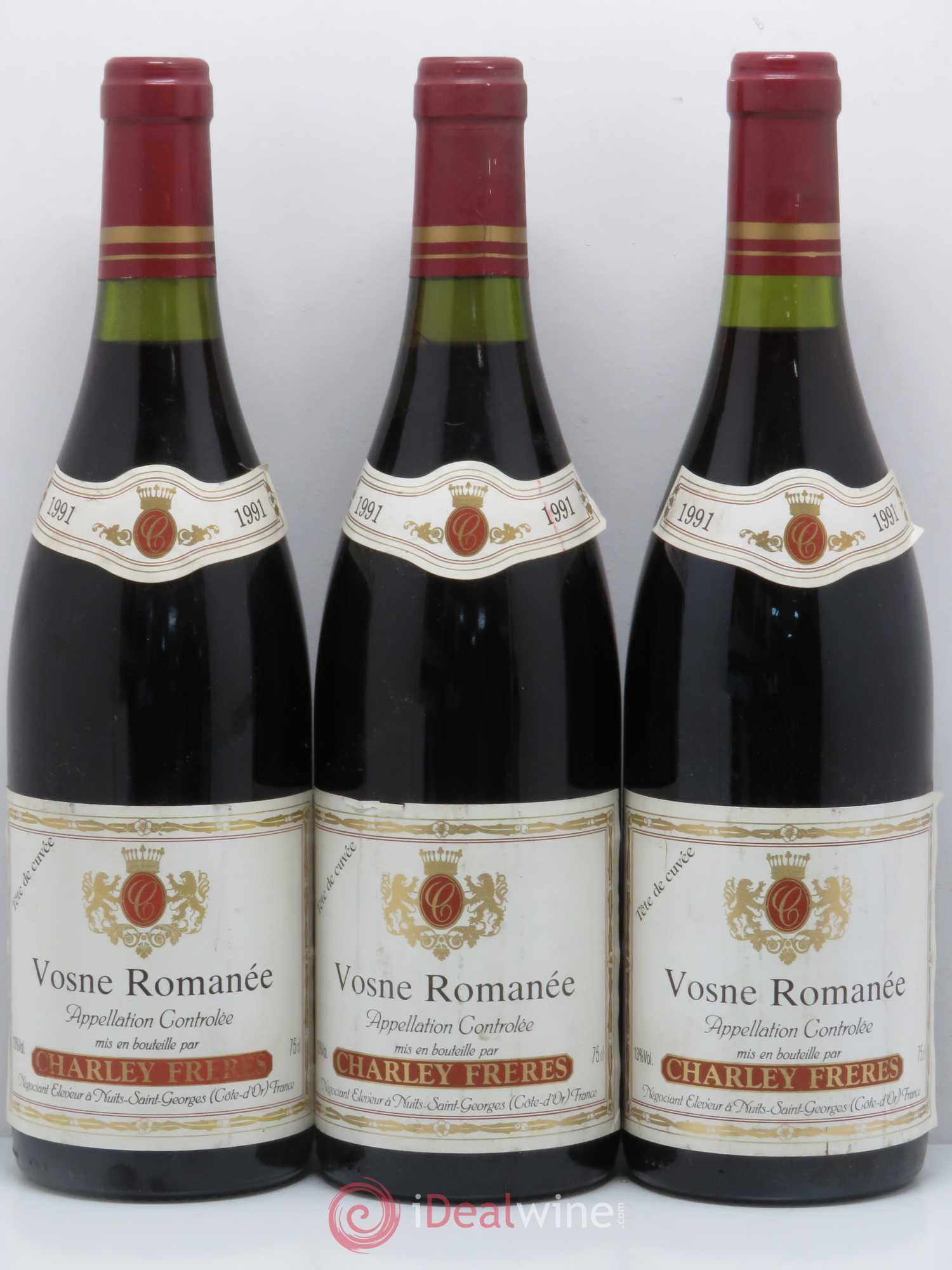 Vosne-Romanée Charley Freres 1991 - Lot de 3 bouteilles - 0