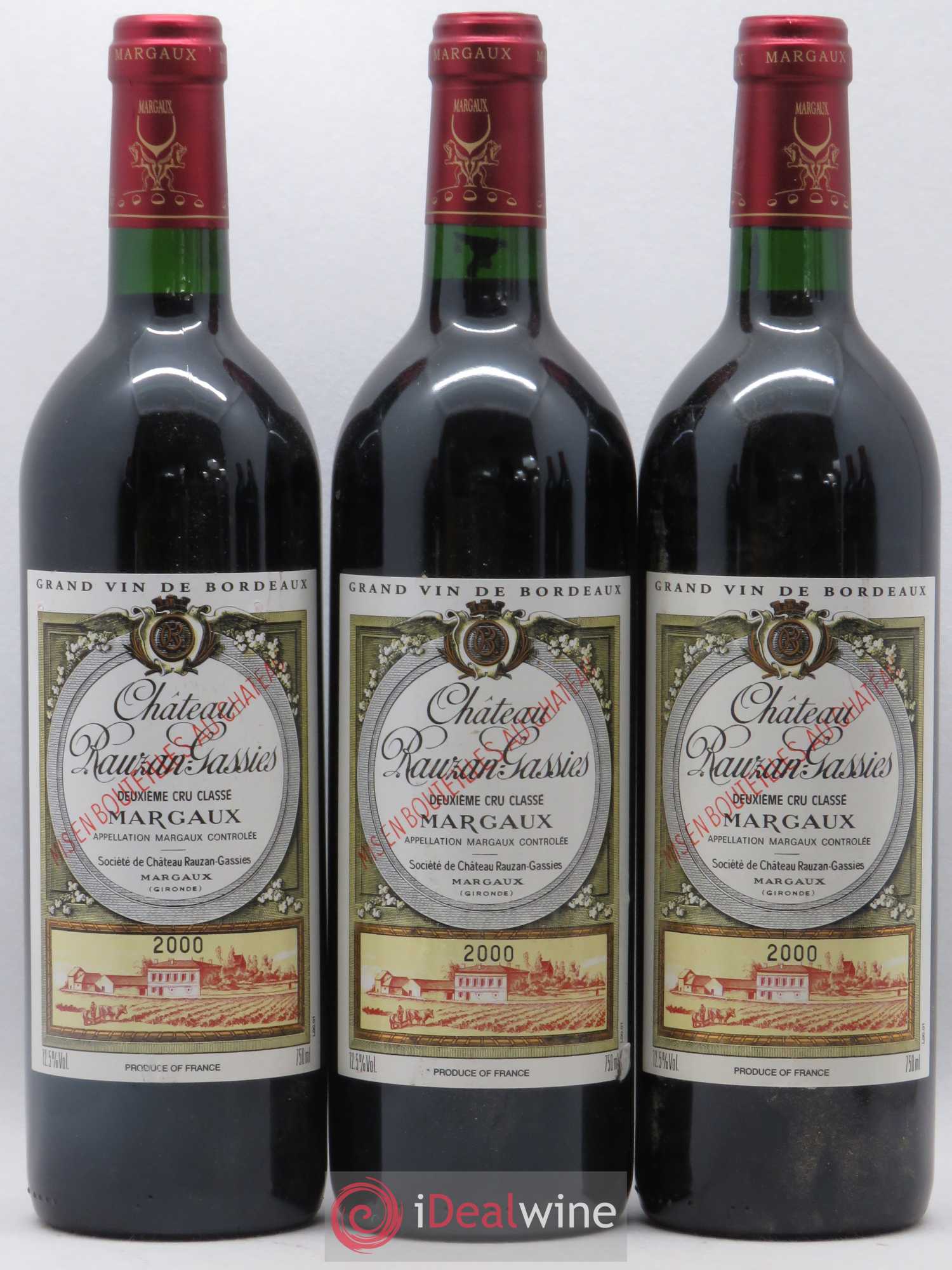 Château Rauzan-Gassies 2ème Grand Cru Classé 2000 - Lot de 6 bouteilles - 1