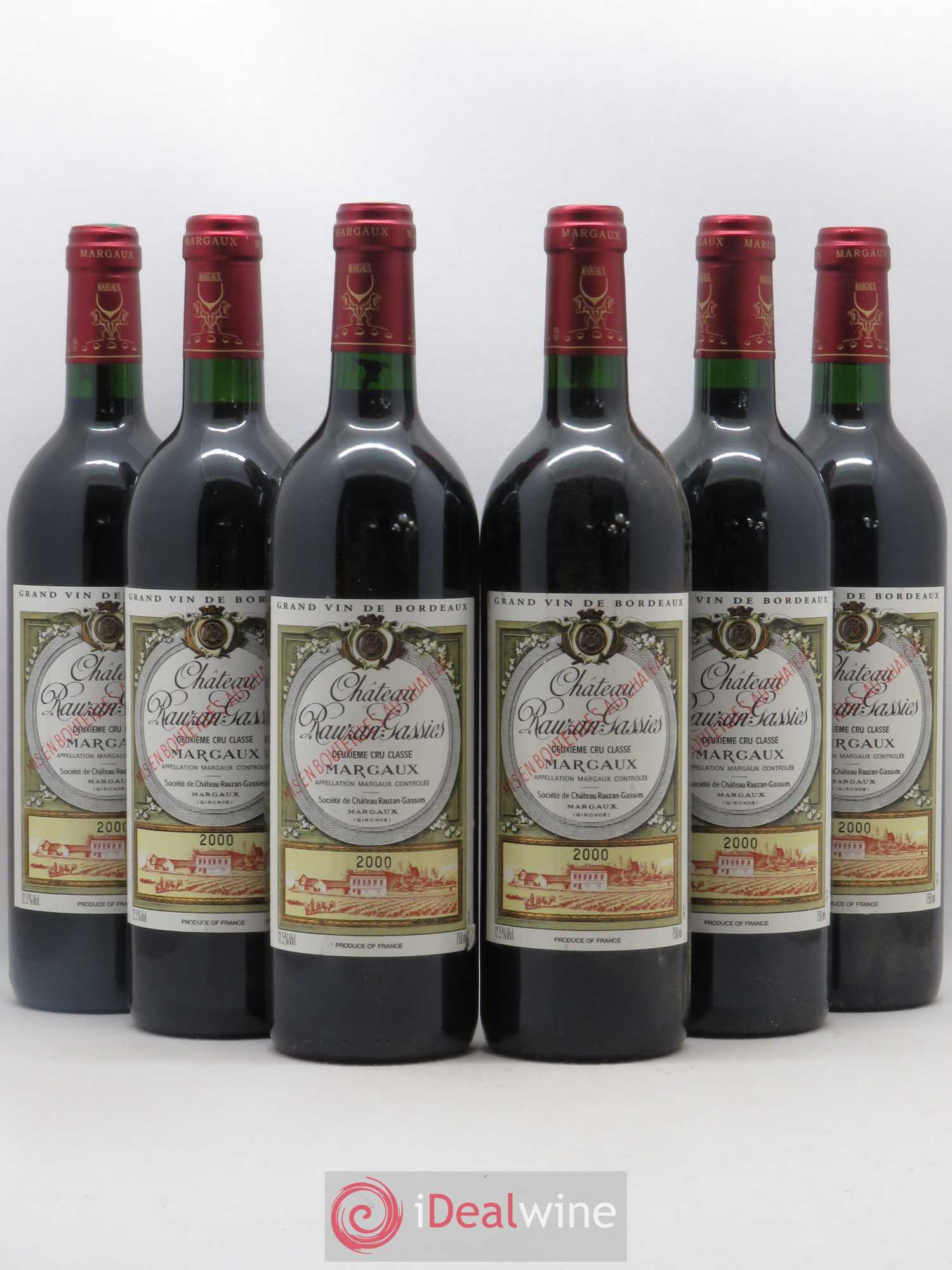Château Rauzan-Gassies 2ème Grand Cru Classé 2000 - Lot de 6 bouteilles - 0
