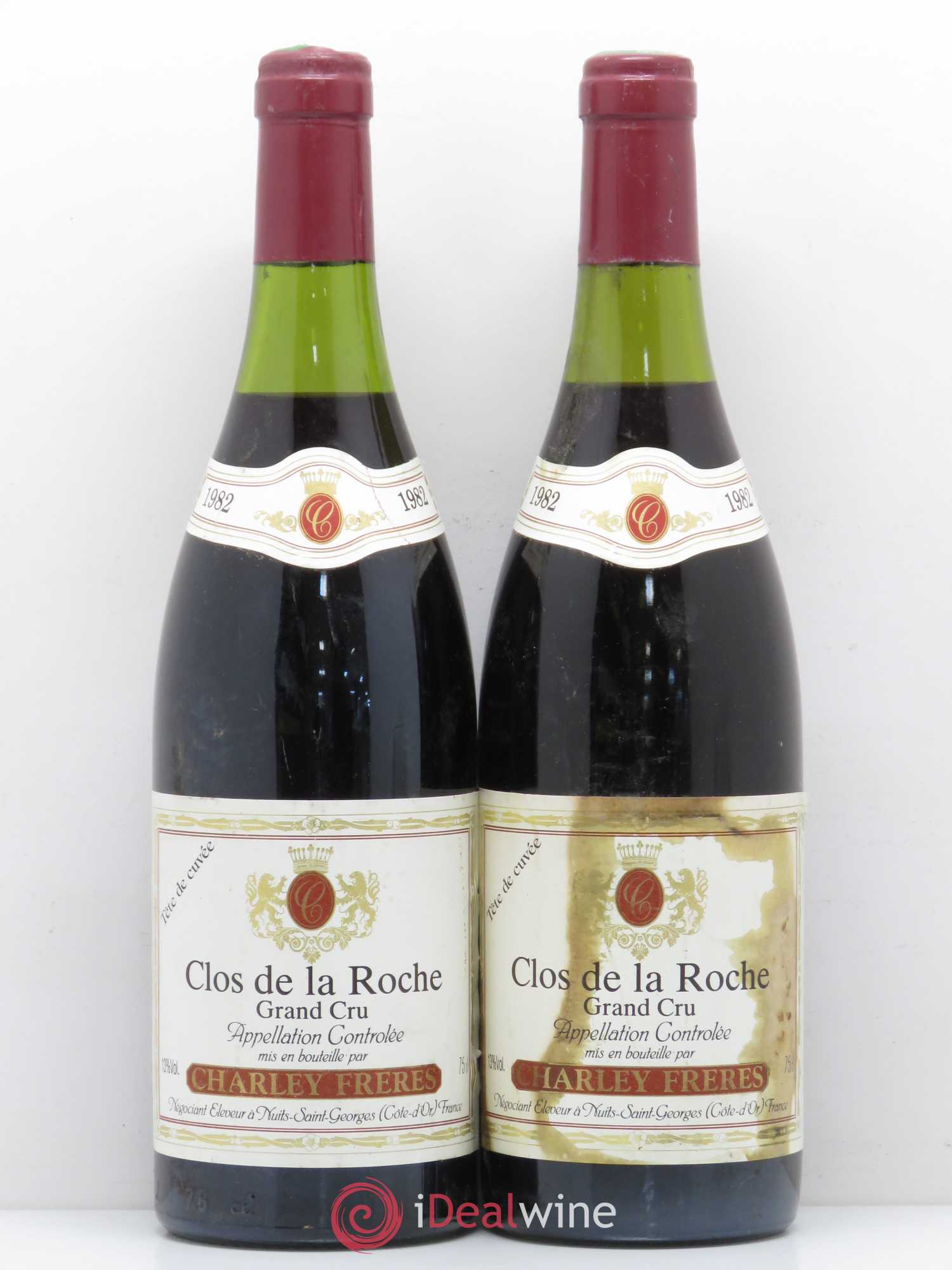 Clos de la Roche Grand Cru Charley Freres 1982 - Lot de 2 bouteilles - 0