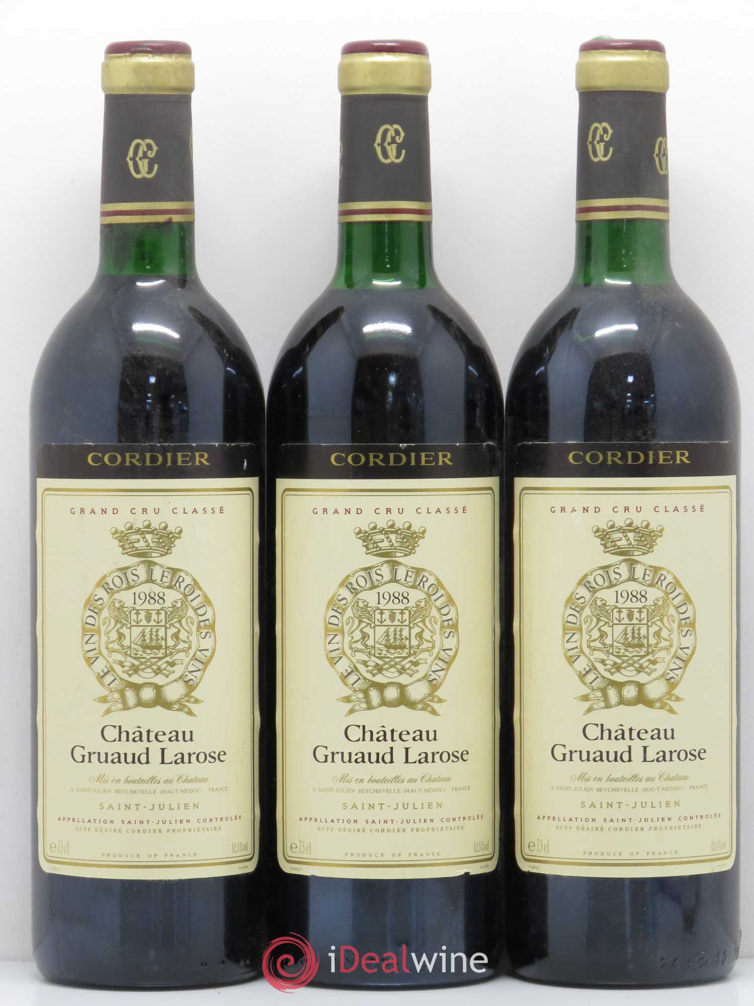 Château Gruaud Larose 2ème Grand Cru Classé 1988 - Lot de 3 bouteilles - 0