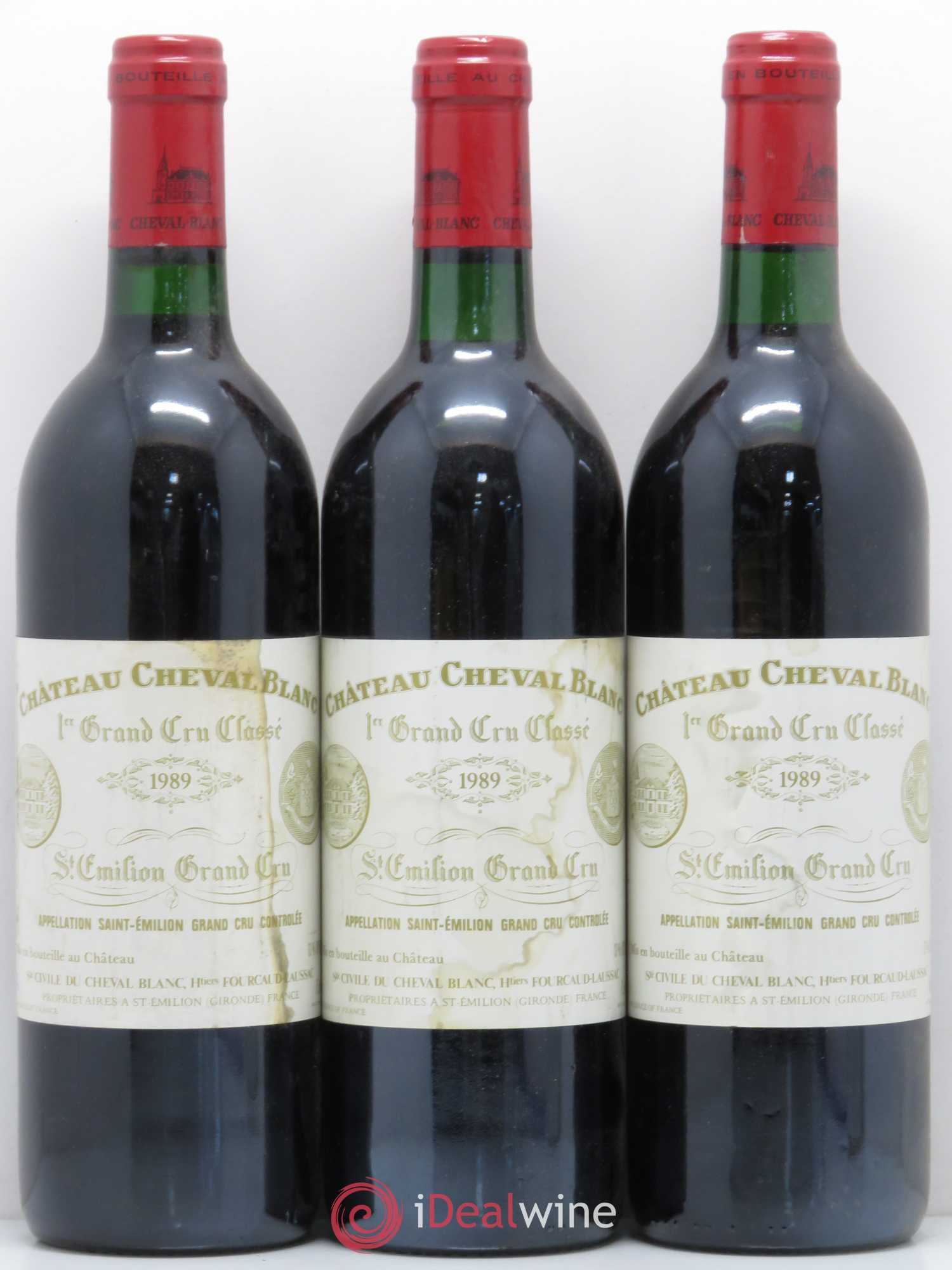 Château Cheval Blanc 1er Grand Cru Classé A 1989 - Lot de 3 bouteilles - 0