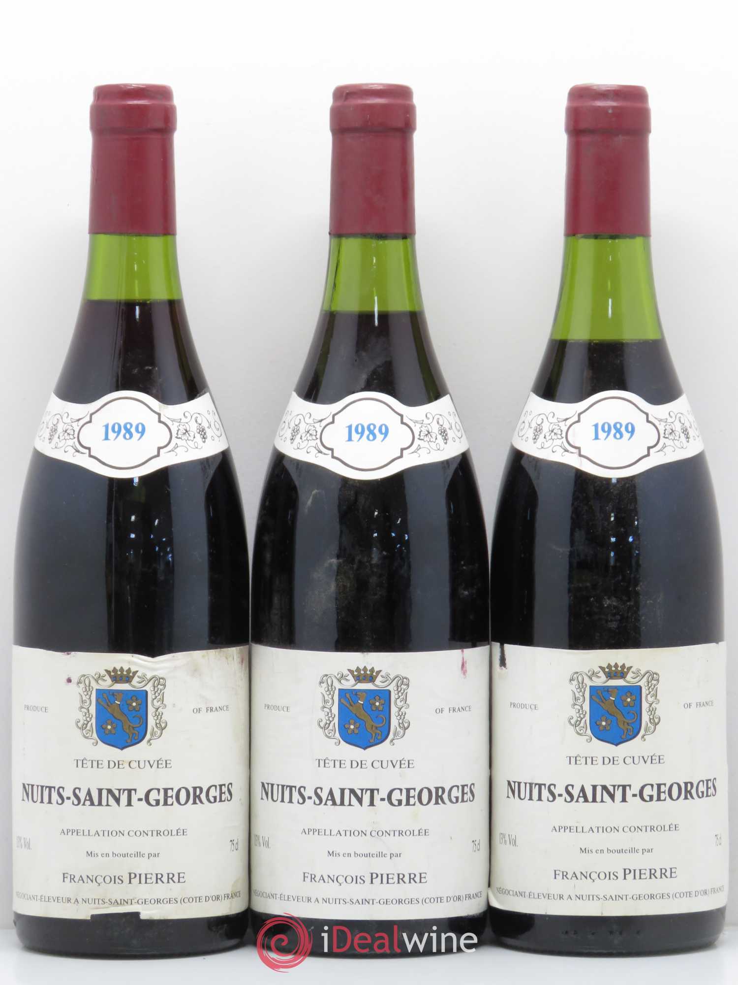 Nuits-Saint-Georges Tête de Cuvée François Pierre 1989 - Posten von 3 Flaschen - 0
