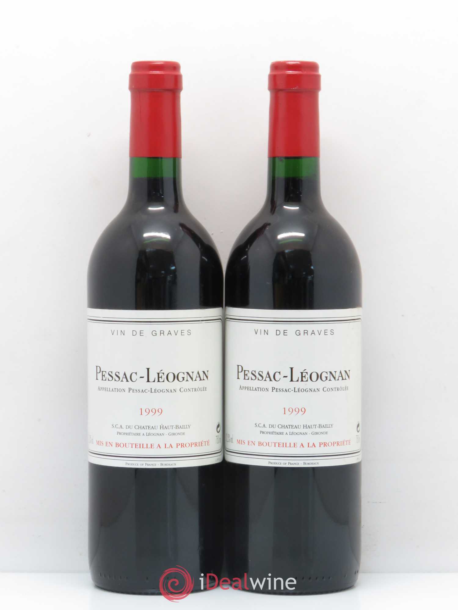 Pessac-Léognan SCA du Chateau Haut-Bailly 1999 - Posten von 2 Flaschen - 0