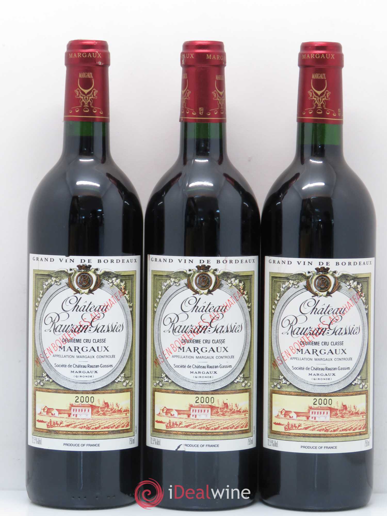 Château Rauzan-Gassies 2ème Grand Cru Classé 2000 - Lot de 12 bouteilles - 1