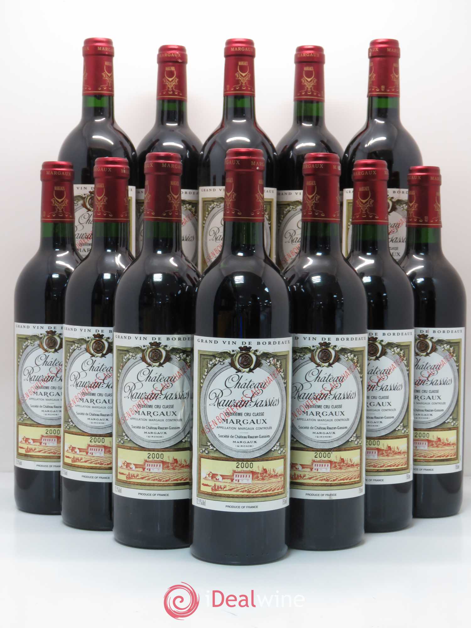 Château Rauzan-Gassies 2ème Grand Cru Classé 2000 - Lot de 12 bouteilles - 0