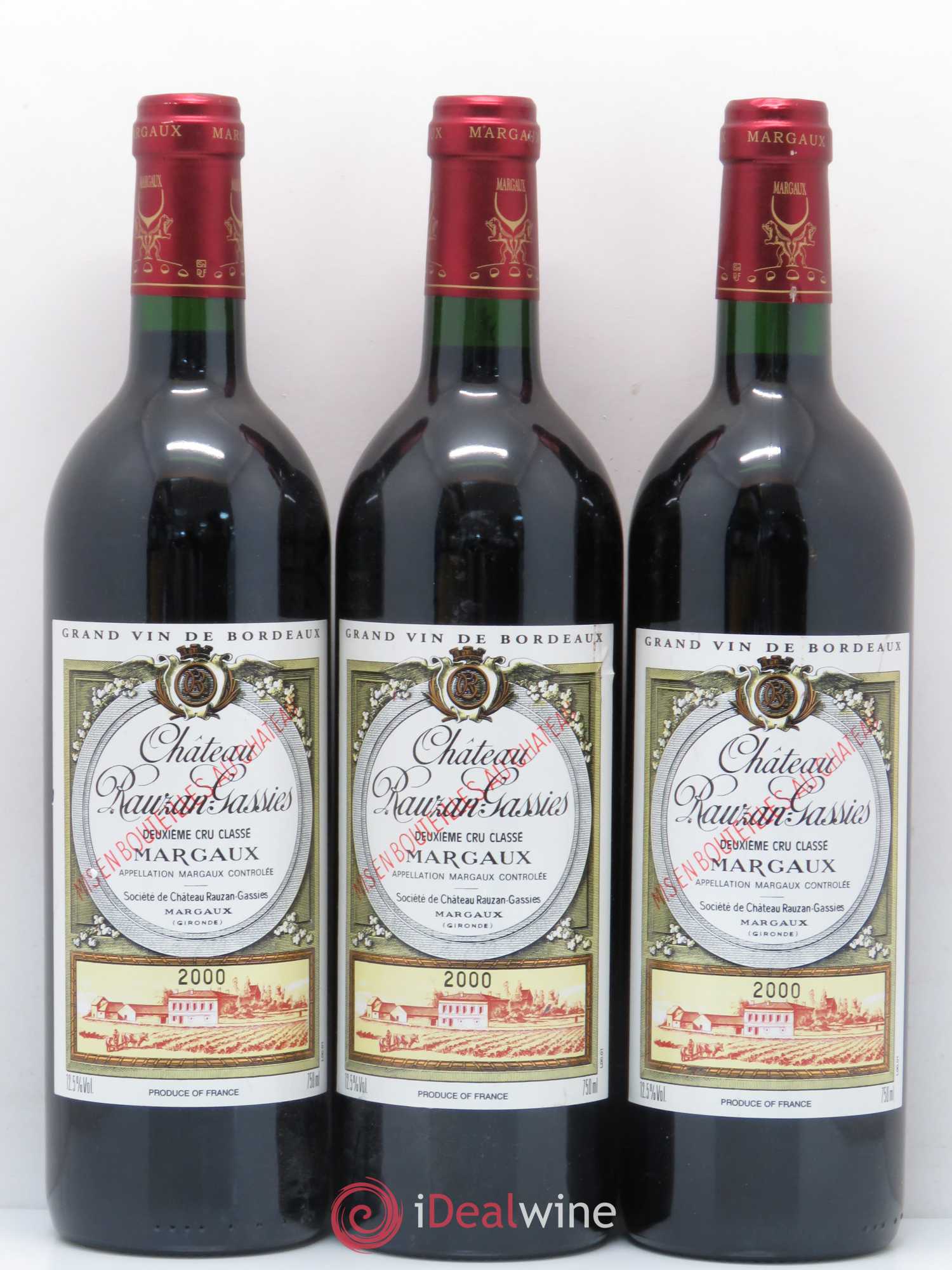 Château Rauzan-Gassies 2ème Grand Cru Classé 2000 - Lot de 6 bouteilles - 1