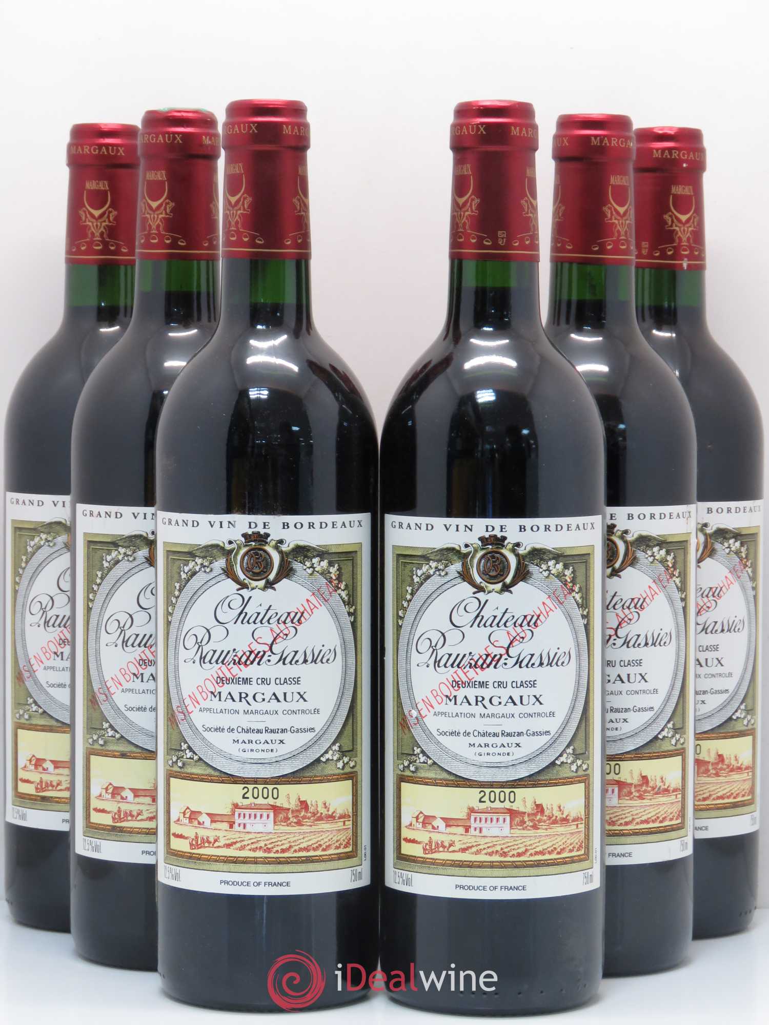 Château Rauzan-Gassies 2ème Grand Cru Classé 2000 - Lot de 6 bouteilles - 0