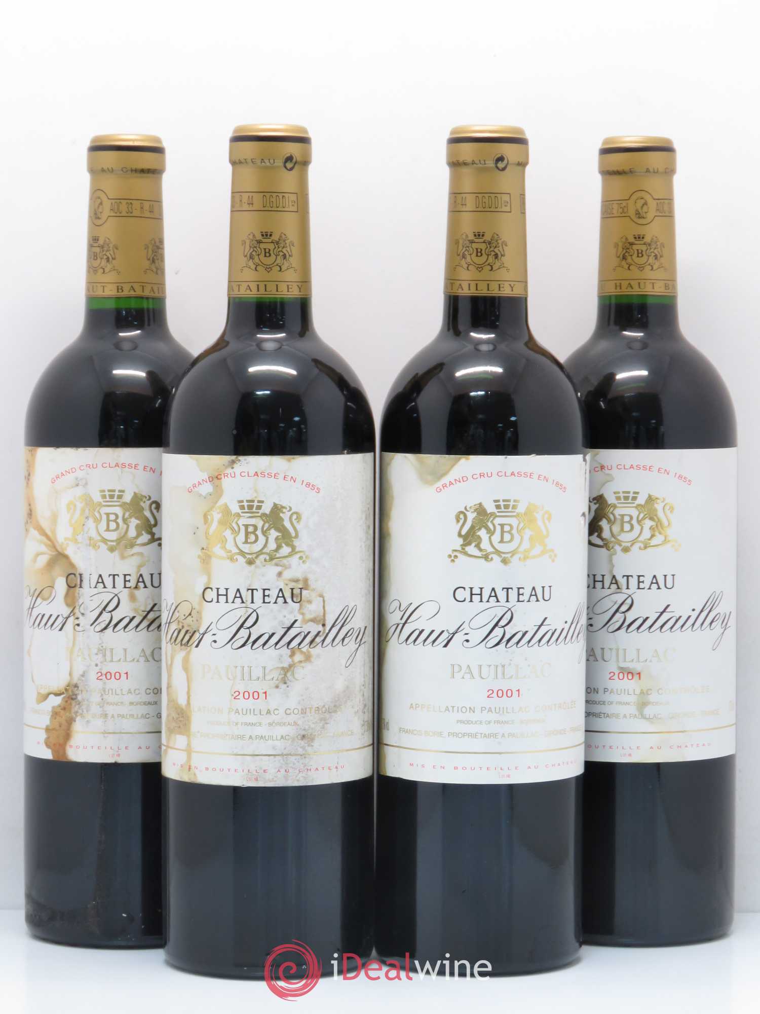 Château Haut Batailley 5ème Grand Cru Classé 2001 - Lot de 4 bouteilles - 0