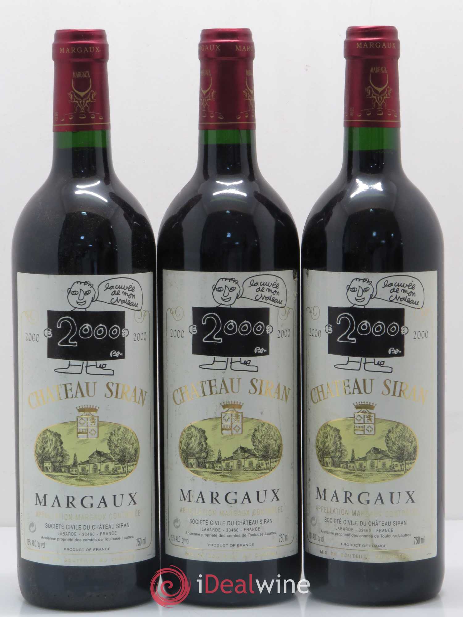 Château Siran 2000 - Lot de 3 bouteilles - 0