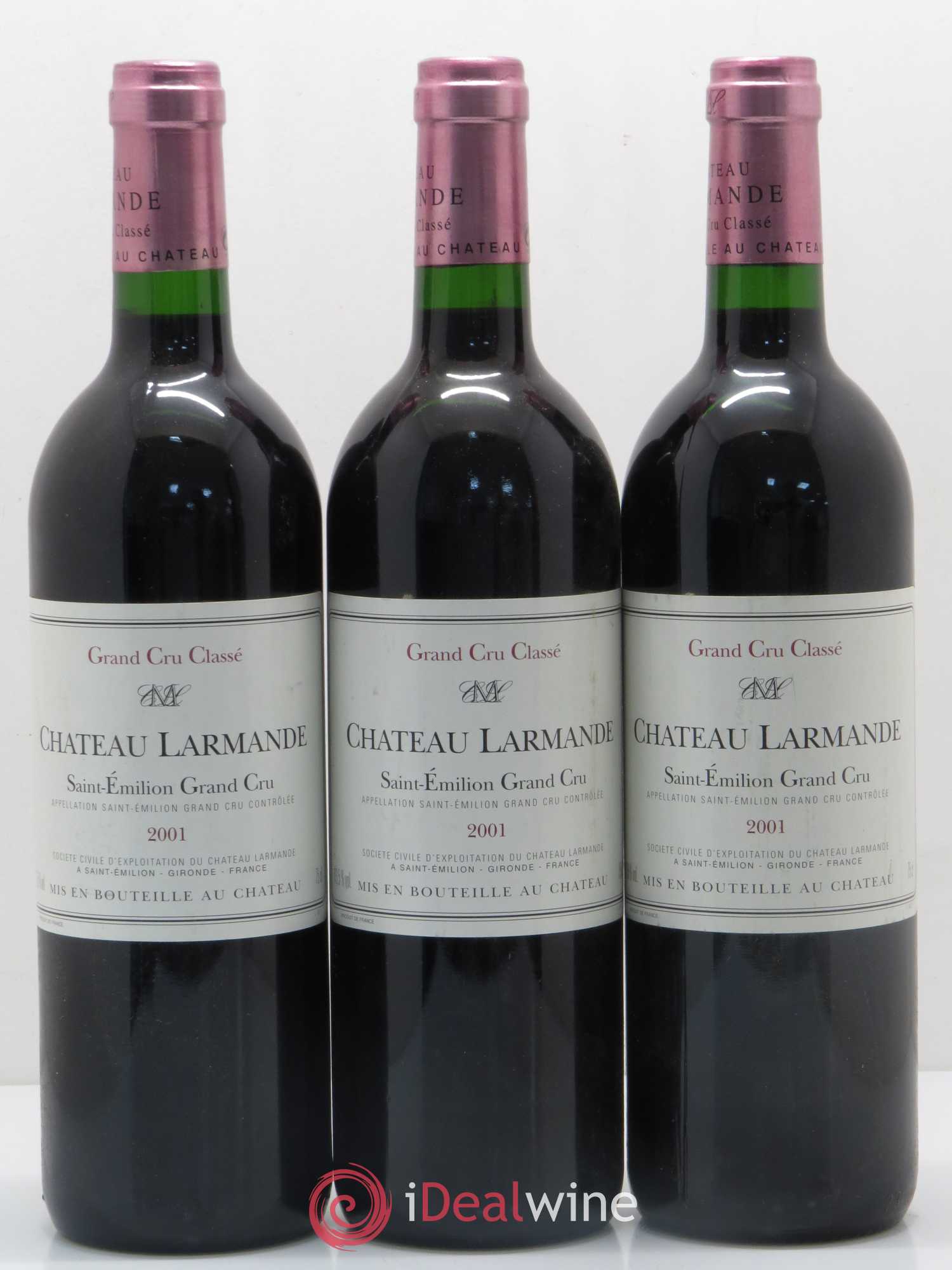 Château Larmande Grand Cru Classé 2001 - Lot de 3 bouteilles - 0